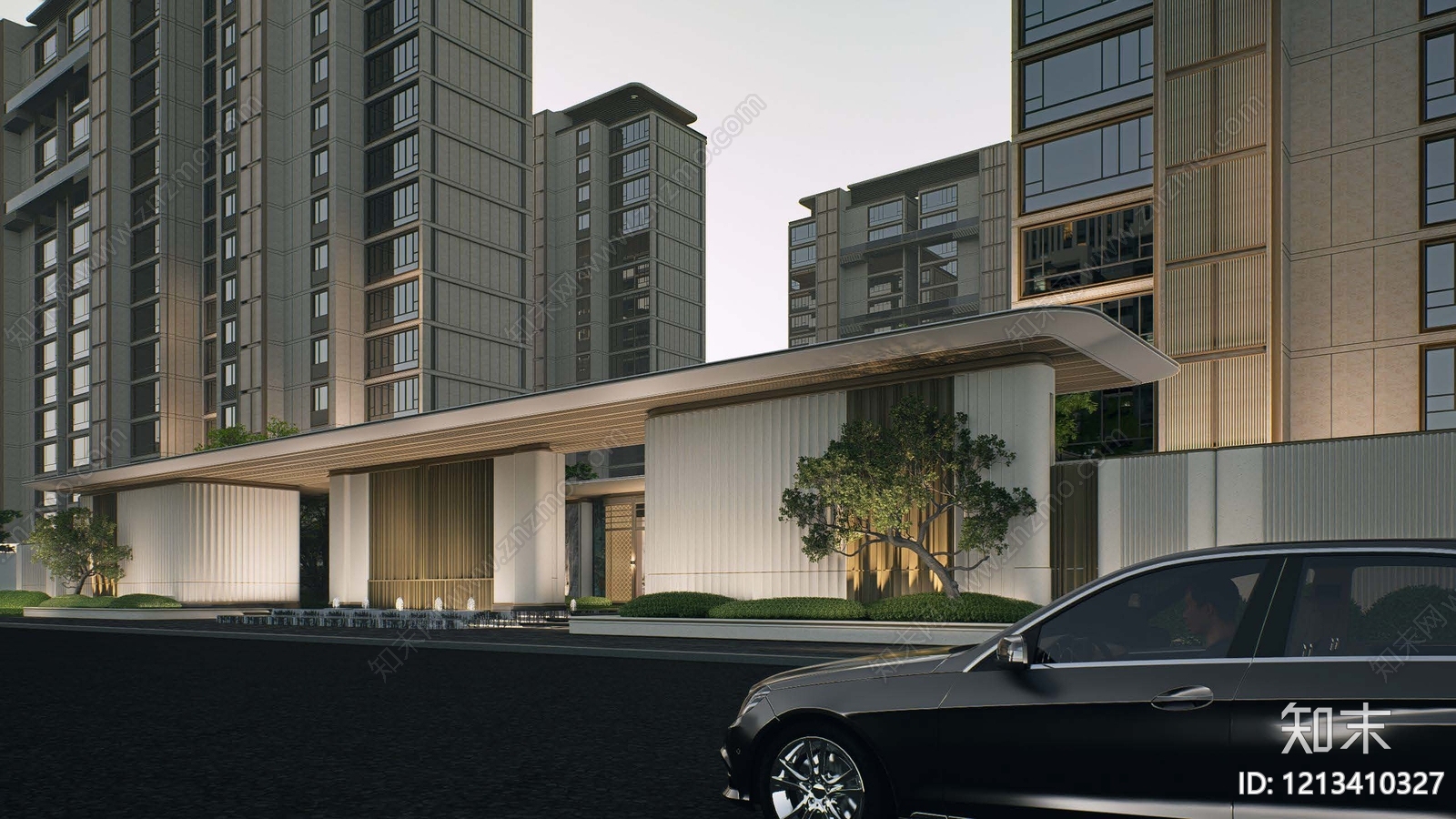 现代轻奢示范区景观下载【ID:1213410327】