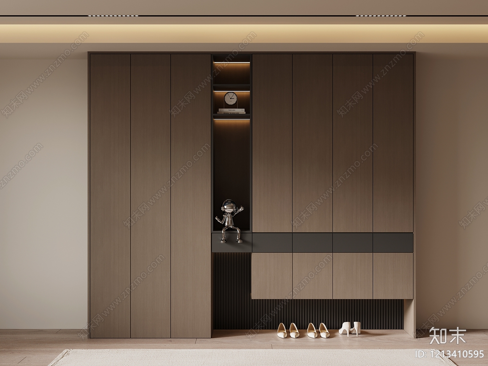 现代简约鞋柜SU模型下载【ID:1213410595】