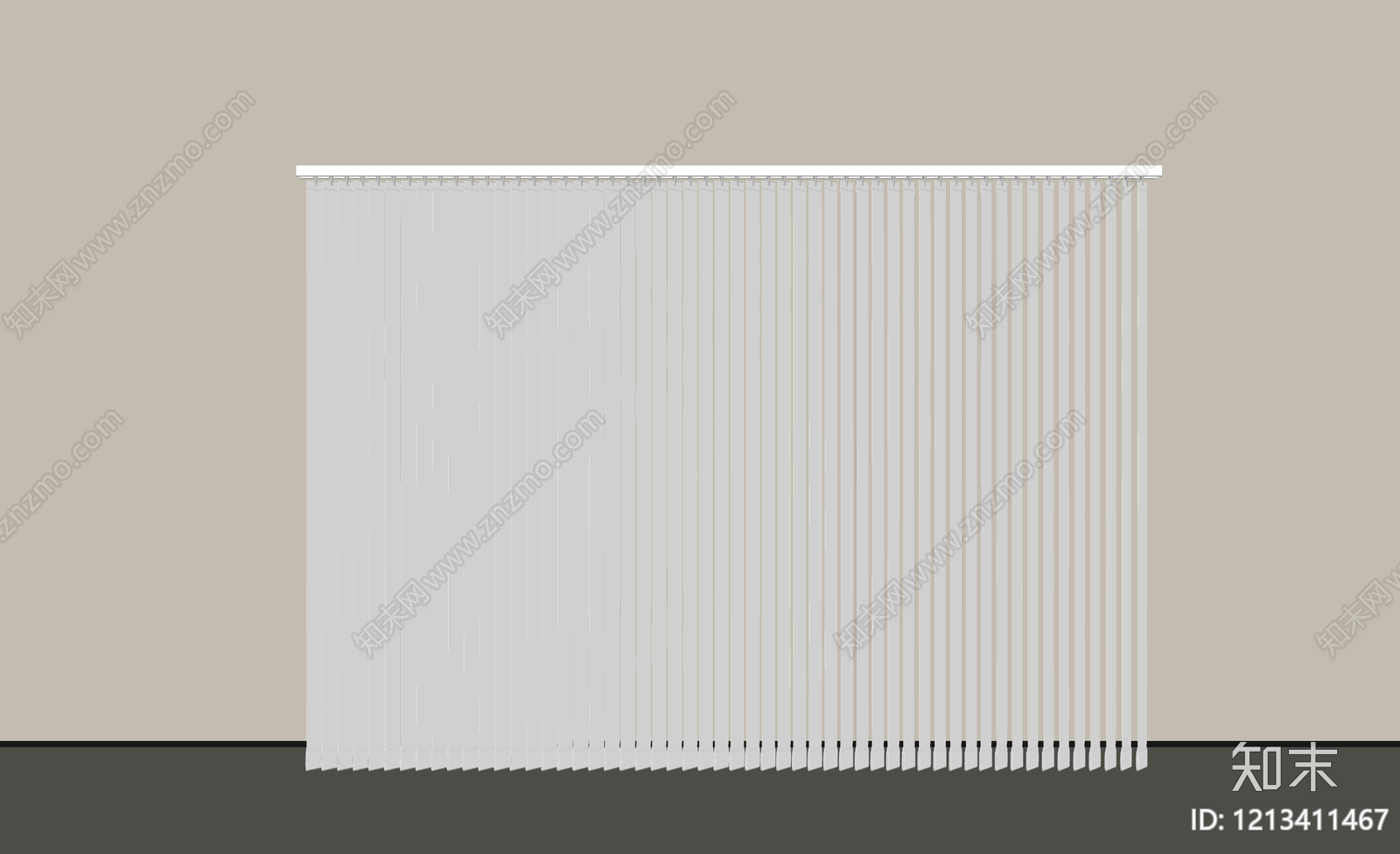极简窗帘SU模型下载【ID:1213411467】