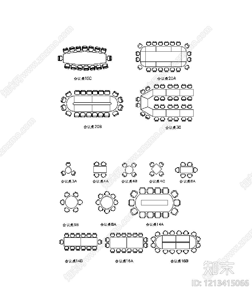 现代简约桌子施工图下载【ID:1213415066】
