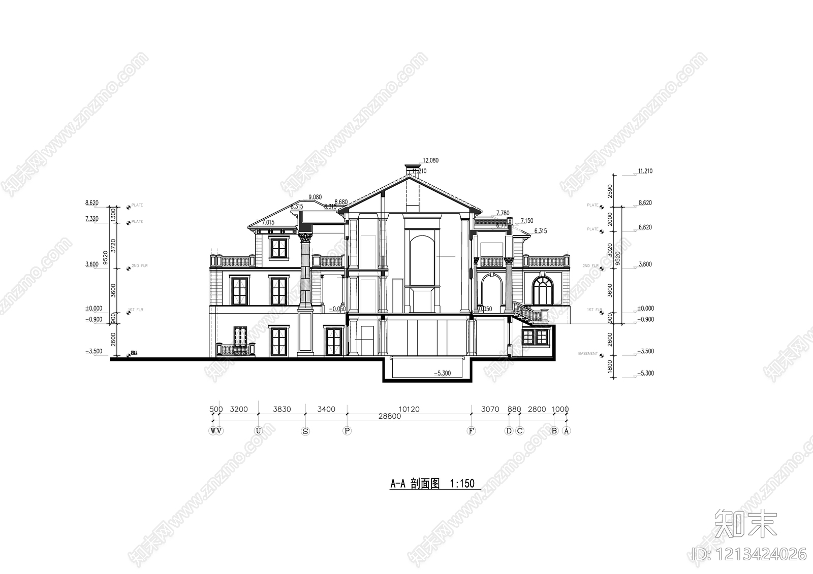 欧式其他公共建筑cad施工图下载【ID:1213424026】