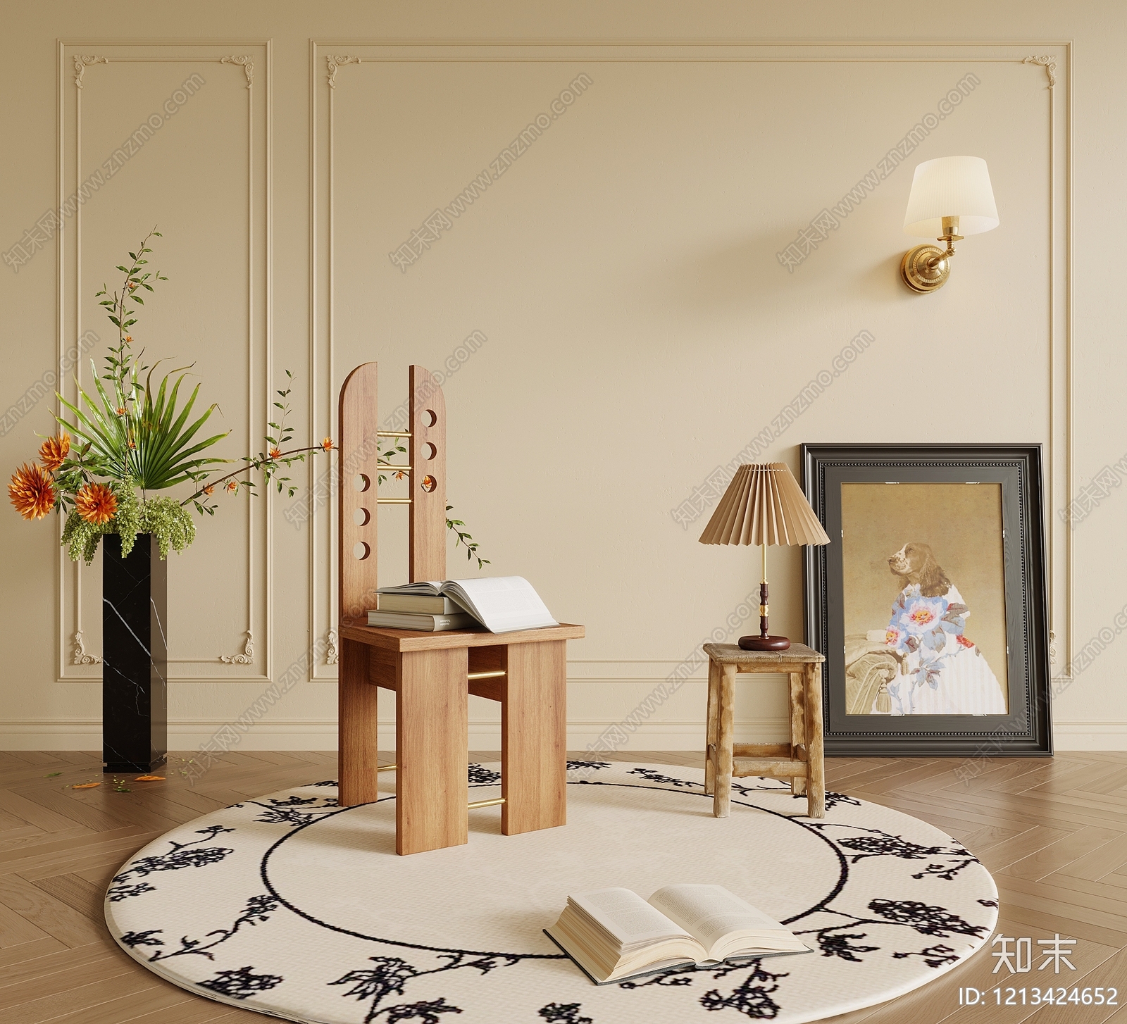 法式休闲椅SU模型下载【ID:1213424652】