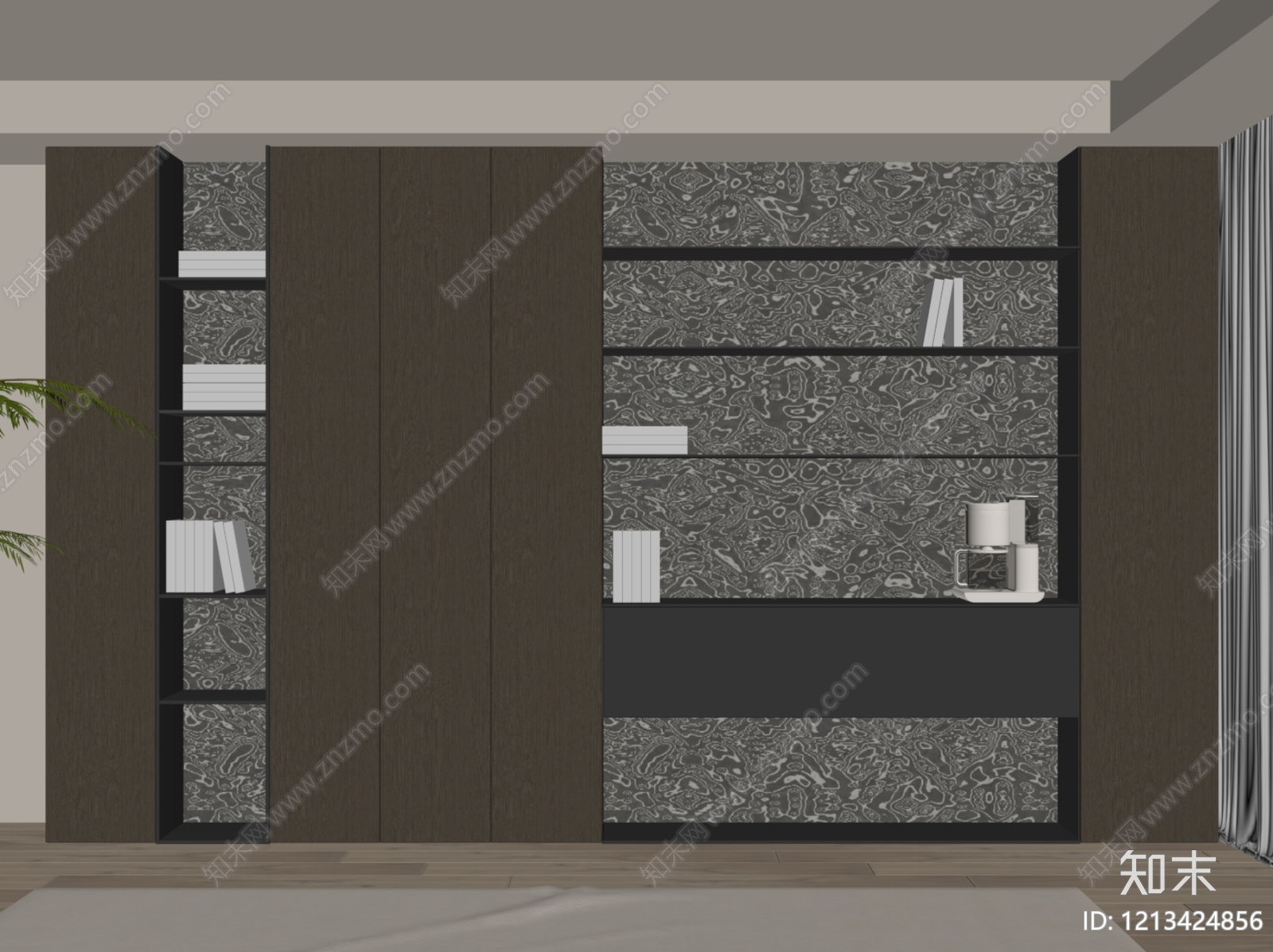 现代餐边柜SU模型下载【ID:1213424856】