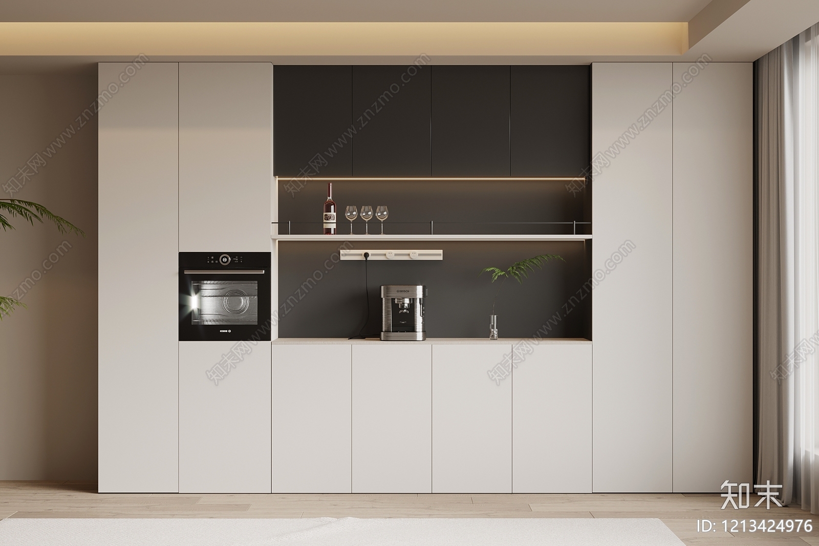 现代极简餐边柜3D模型下载【ID:1213424976】