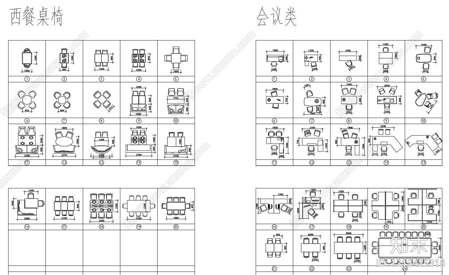 现代欧式家具图库施工图下载【ID:1213425318】