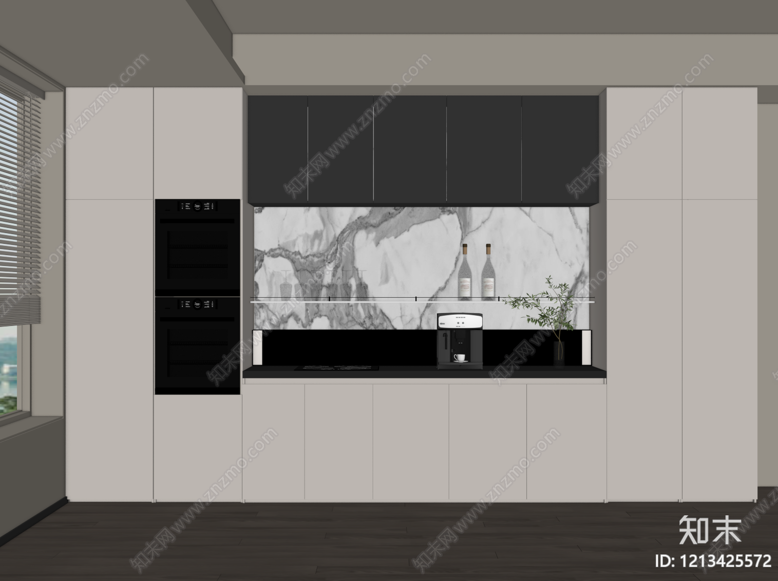 现代简约餐边柜SU模型下载【ID:1213425572】