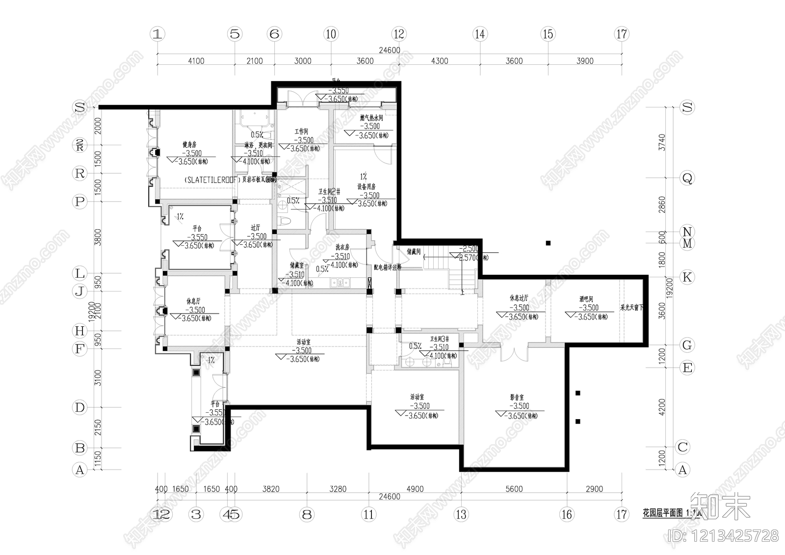 欧式别墅建筑cad施工图下载【ID:1213425728】
