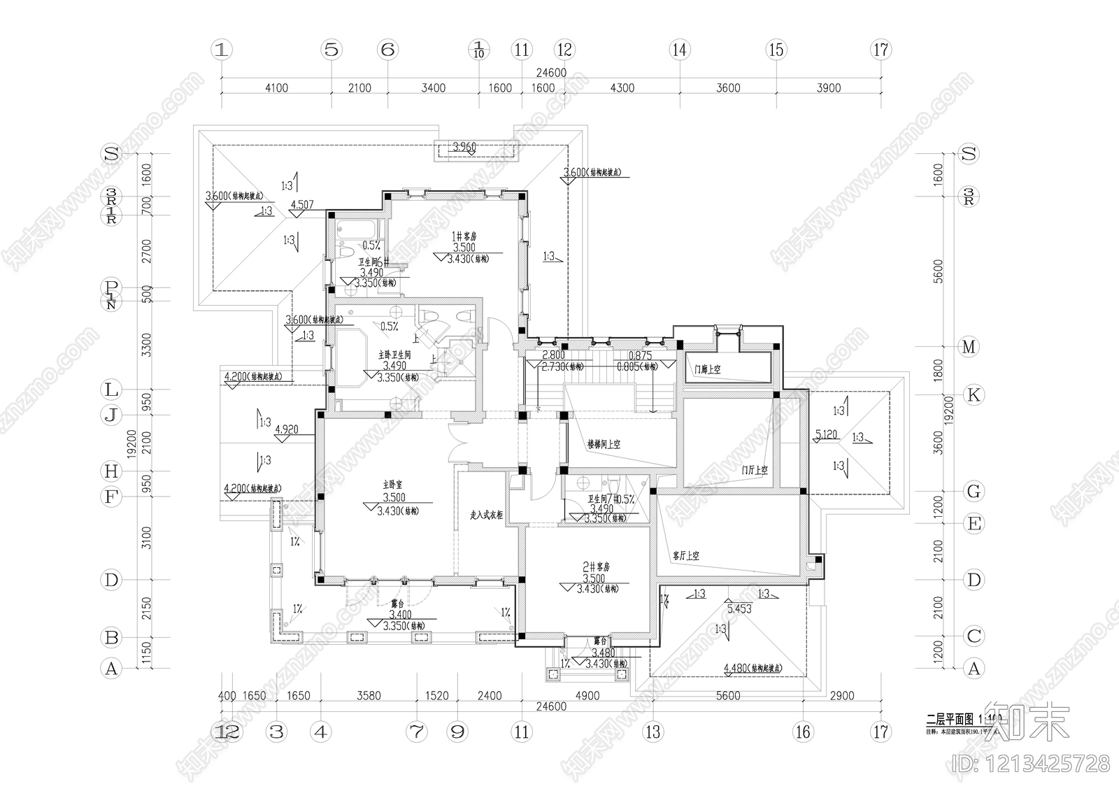 欧式别墅建筑cad施工图下载【ID:1213425728】