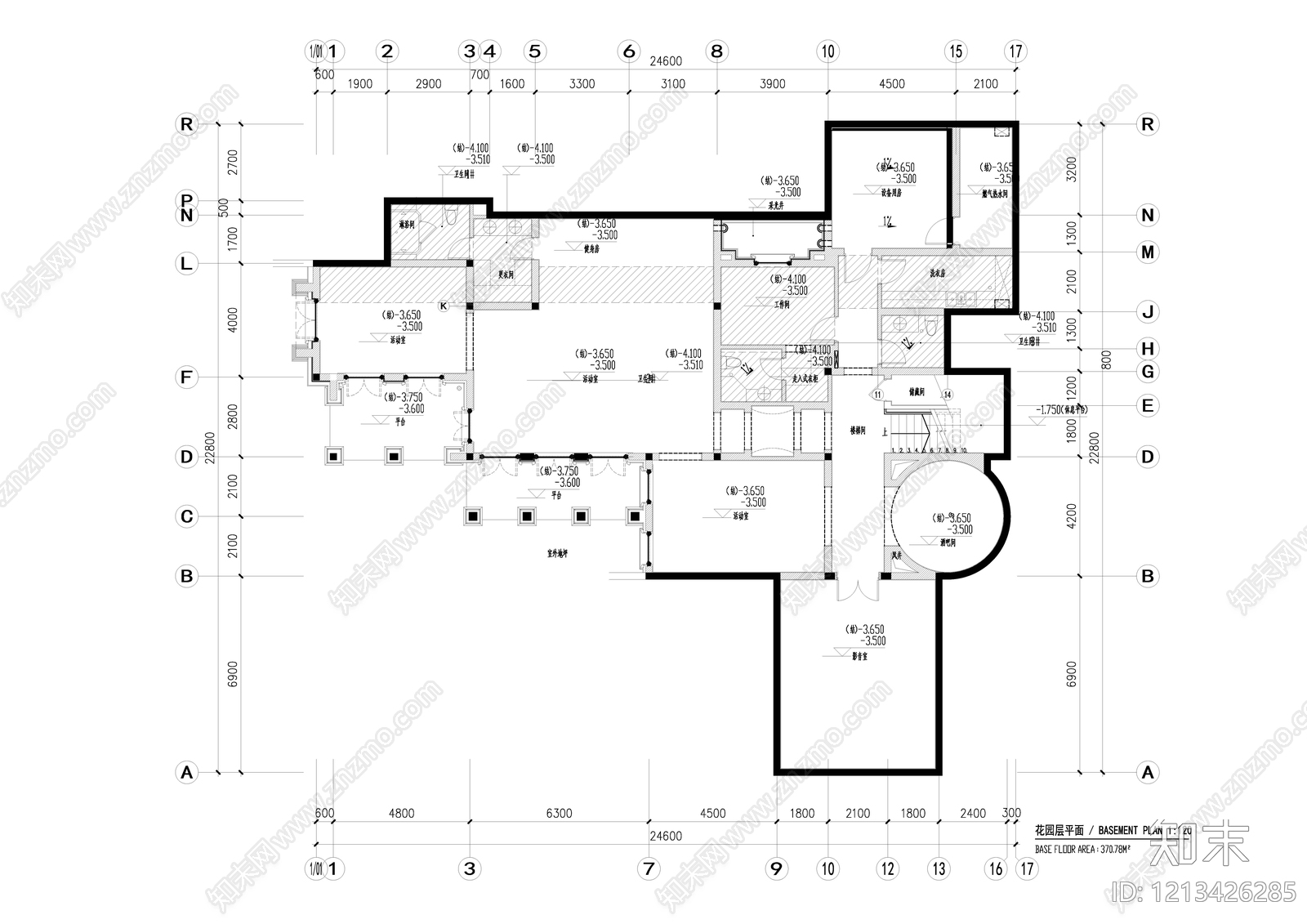 欧式别墅建筑cad施工图下载【ID:1213426285】