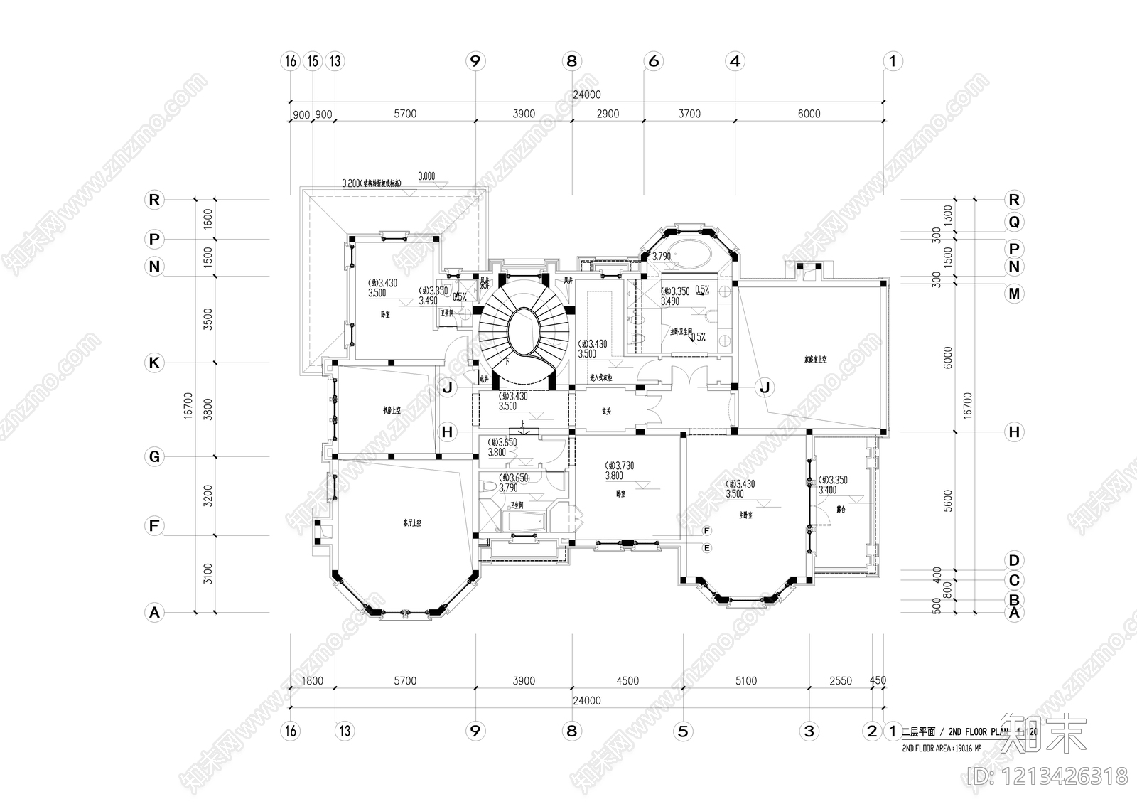 欧式别墅建筑cad施工图下载【ID:1213426318】