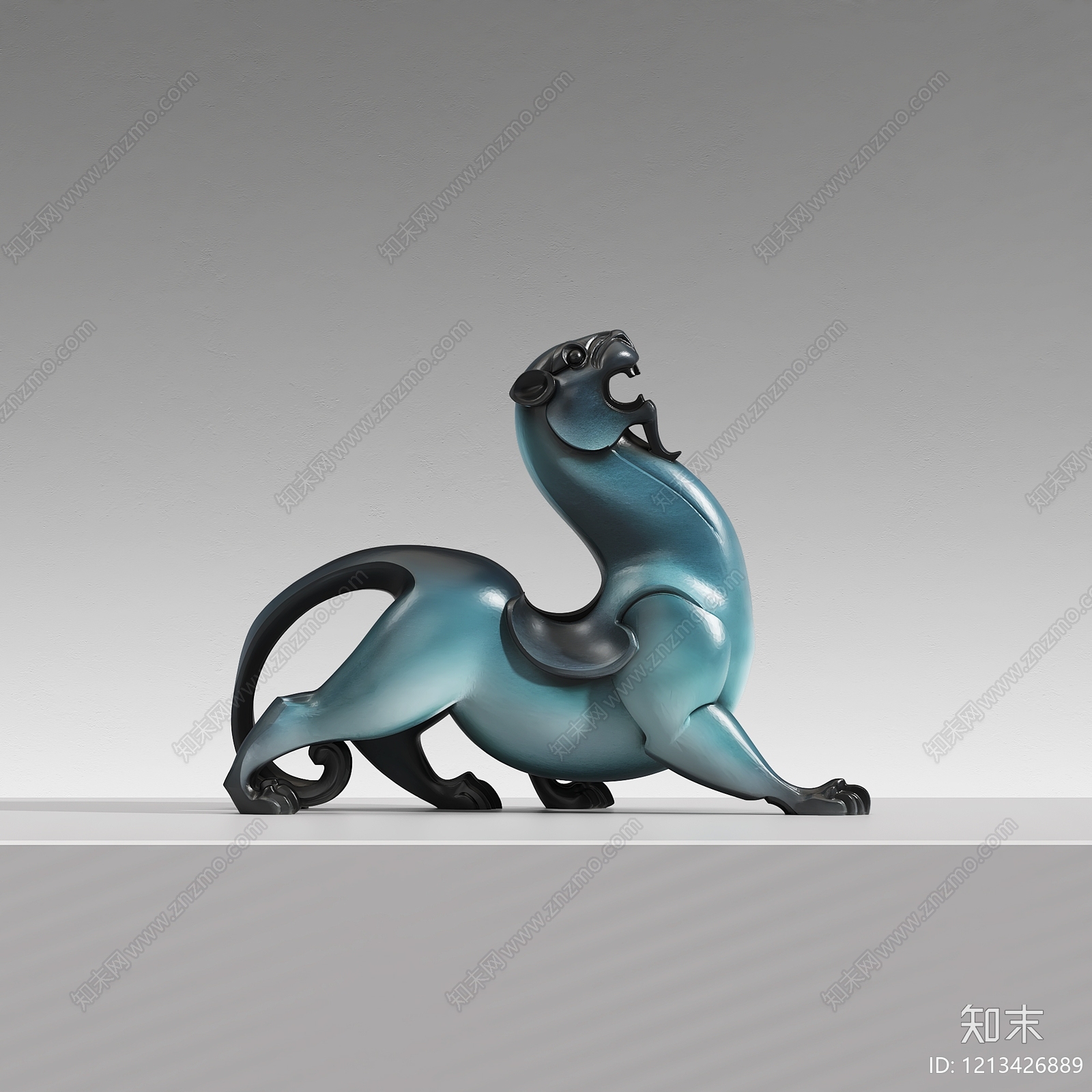 新中式雕塑摆件3D模型下载【ID:1213426889】