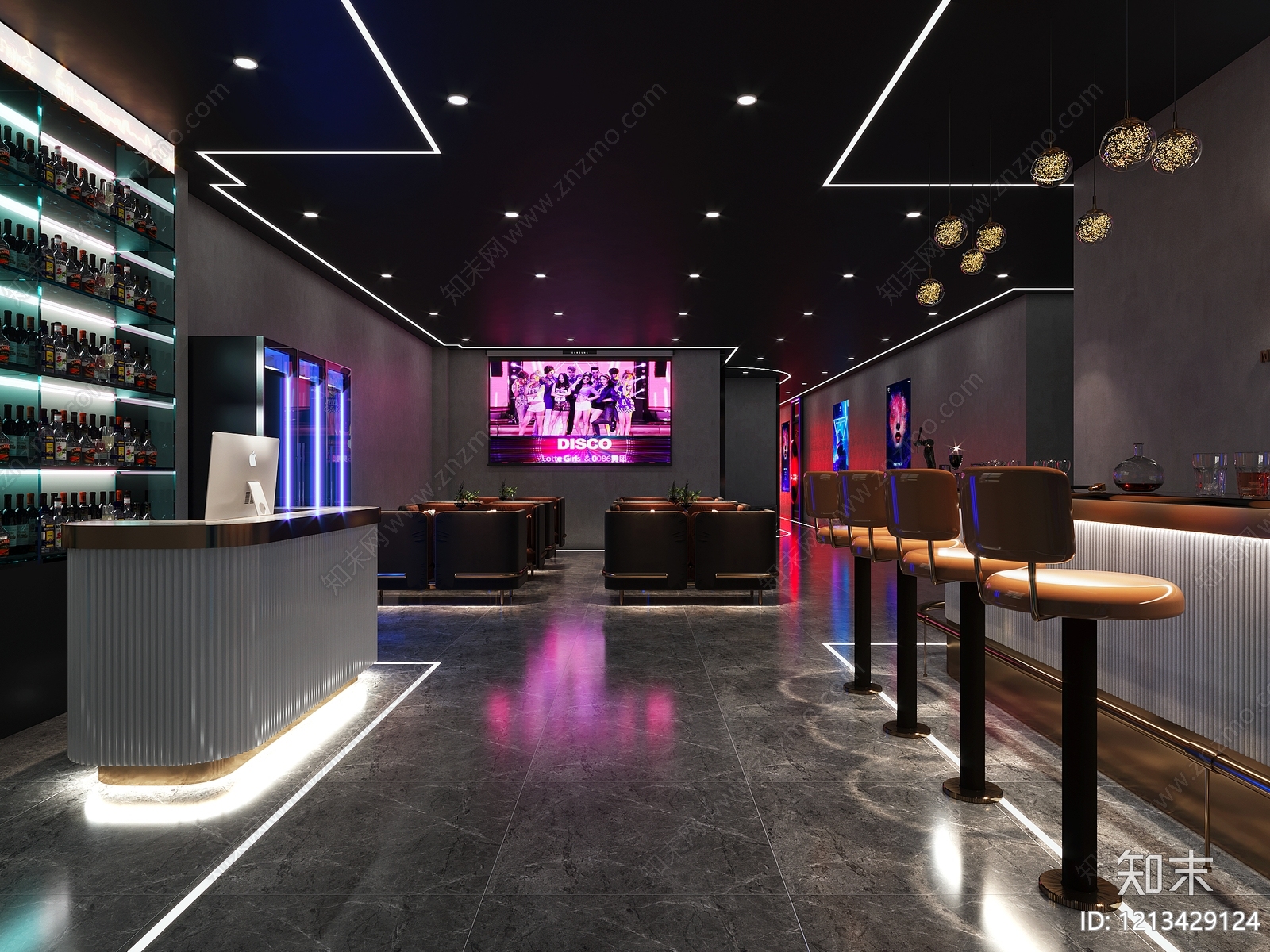 现代轻奢KTV3D模型下载【ID:1213429124】