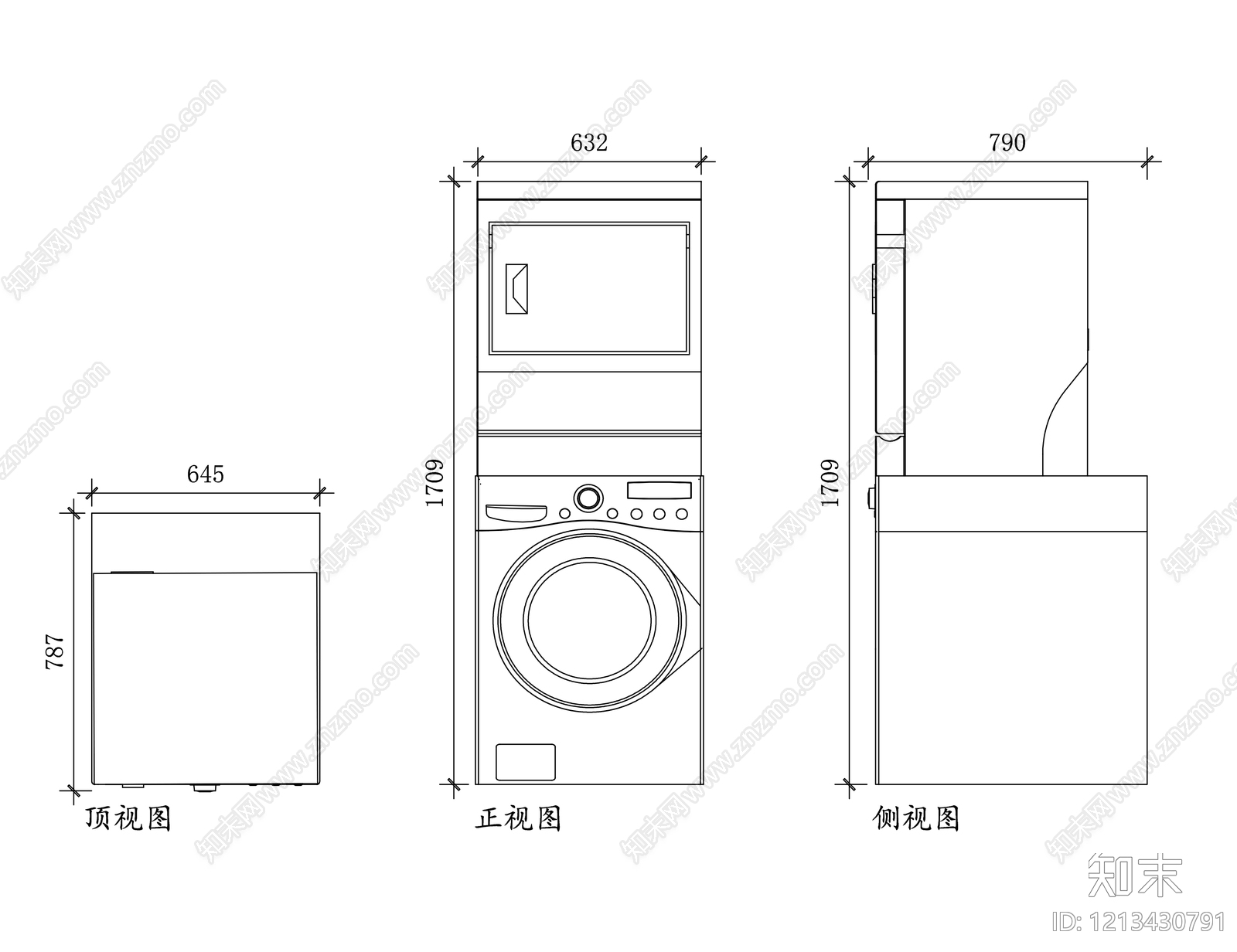 电器三视图施工图下载【ID:1213430791】