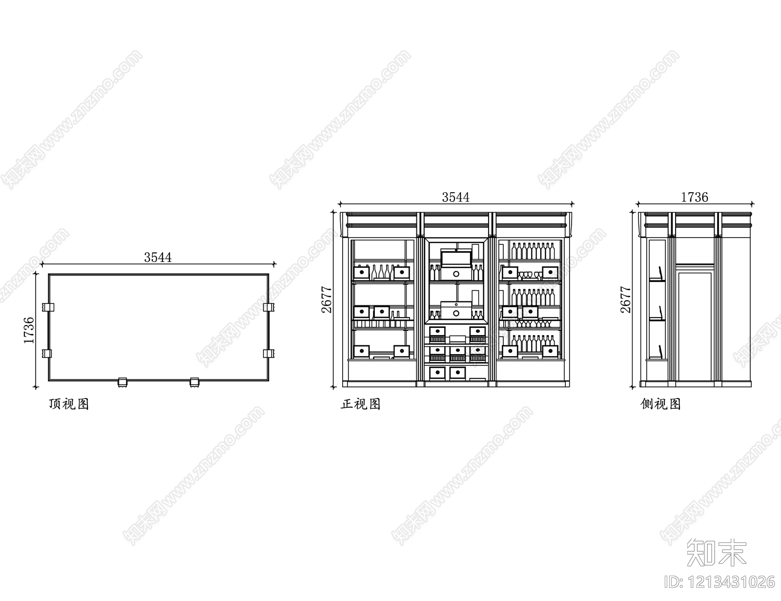 家具三视图施工图下载【ID:1213431026】