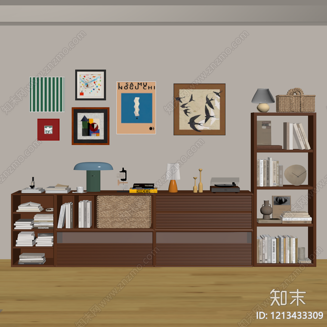 中古风储物柜3D模型下载【ID:1213433309】