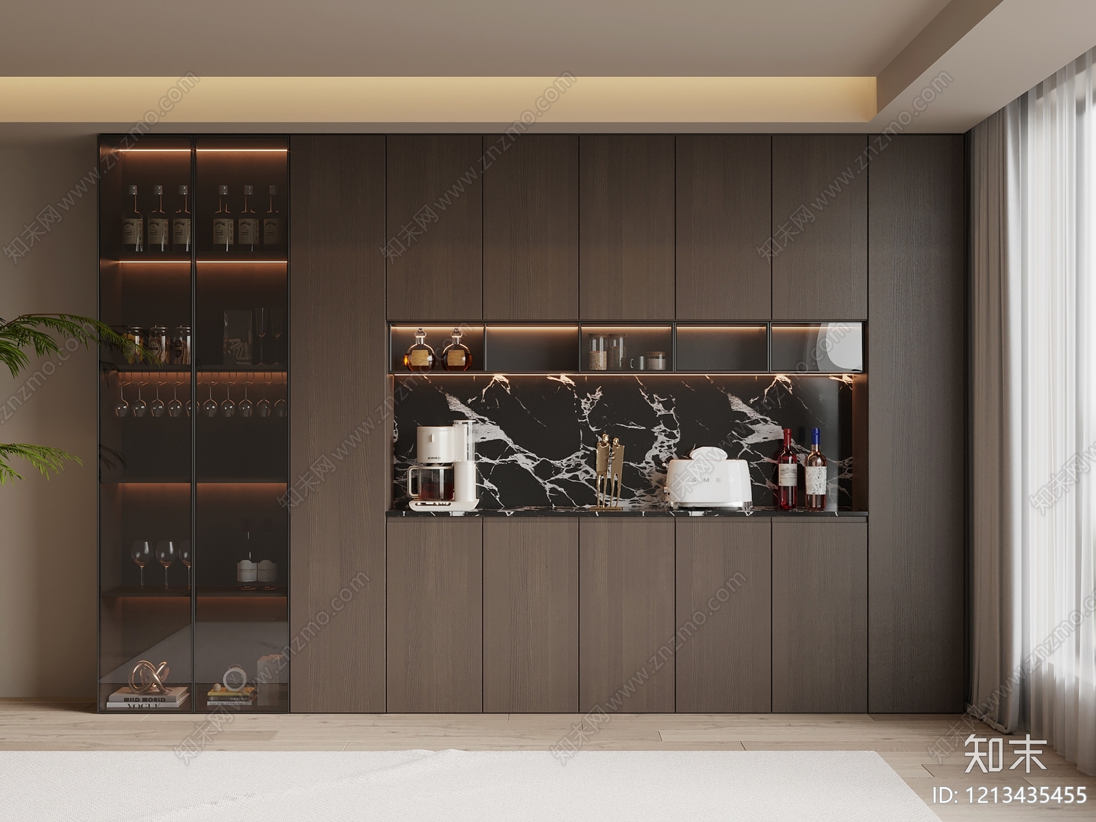 现代简约酒柜3D模型下载【ID:1213435455】