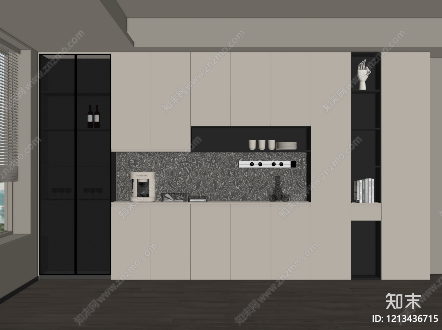 现代极简酒柜SU模型下载【ID:1213436715】
