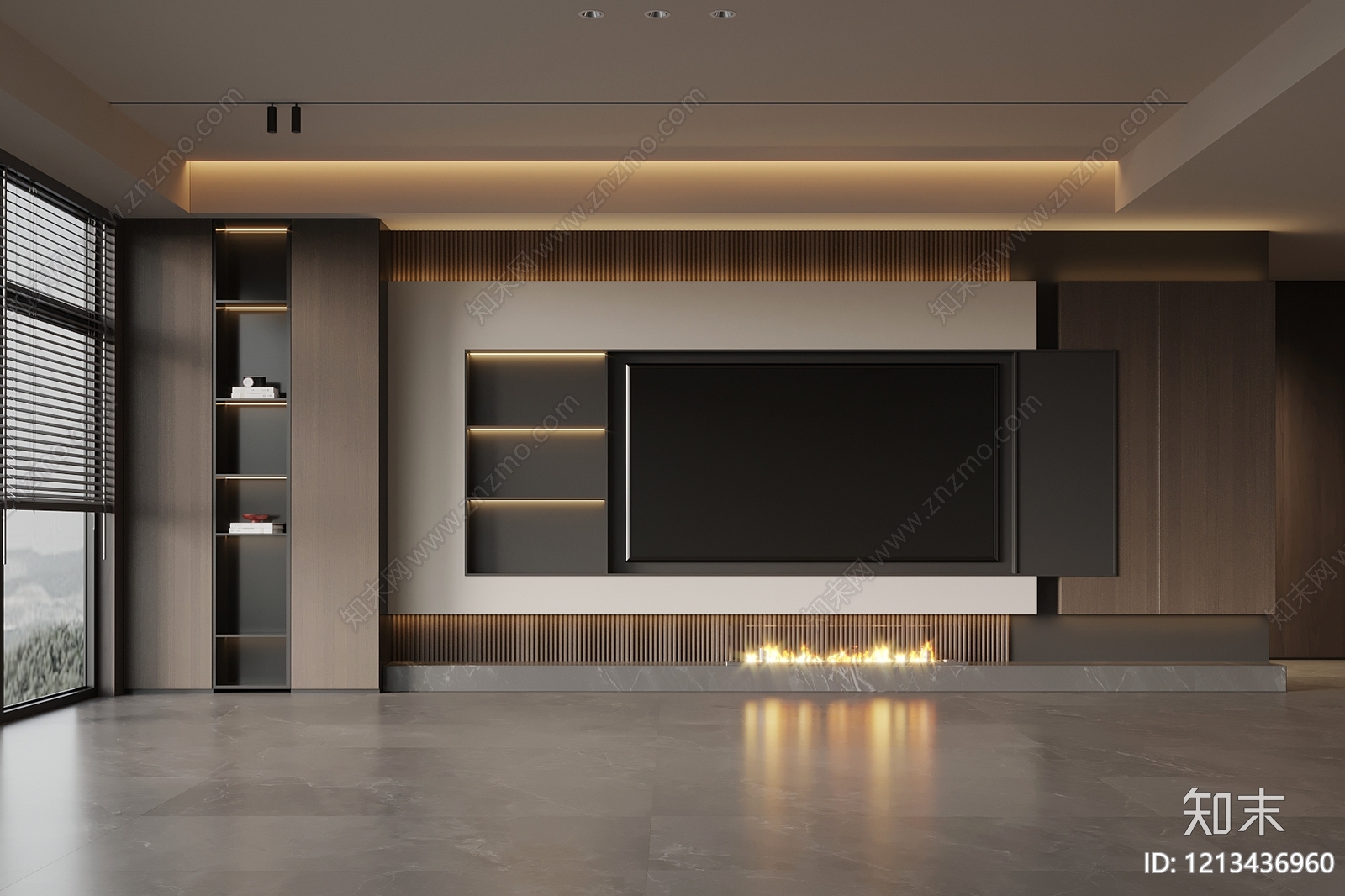 现代极简电视背景墙3D模型下载【ID:1213436960】