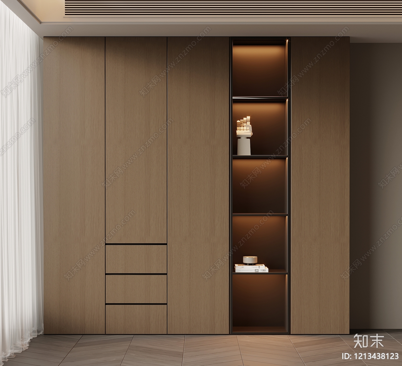 极简玄关柜SU模型下载【ID:1213438123】