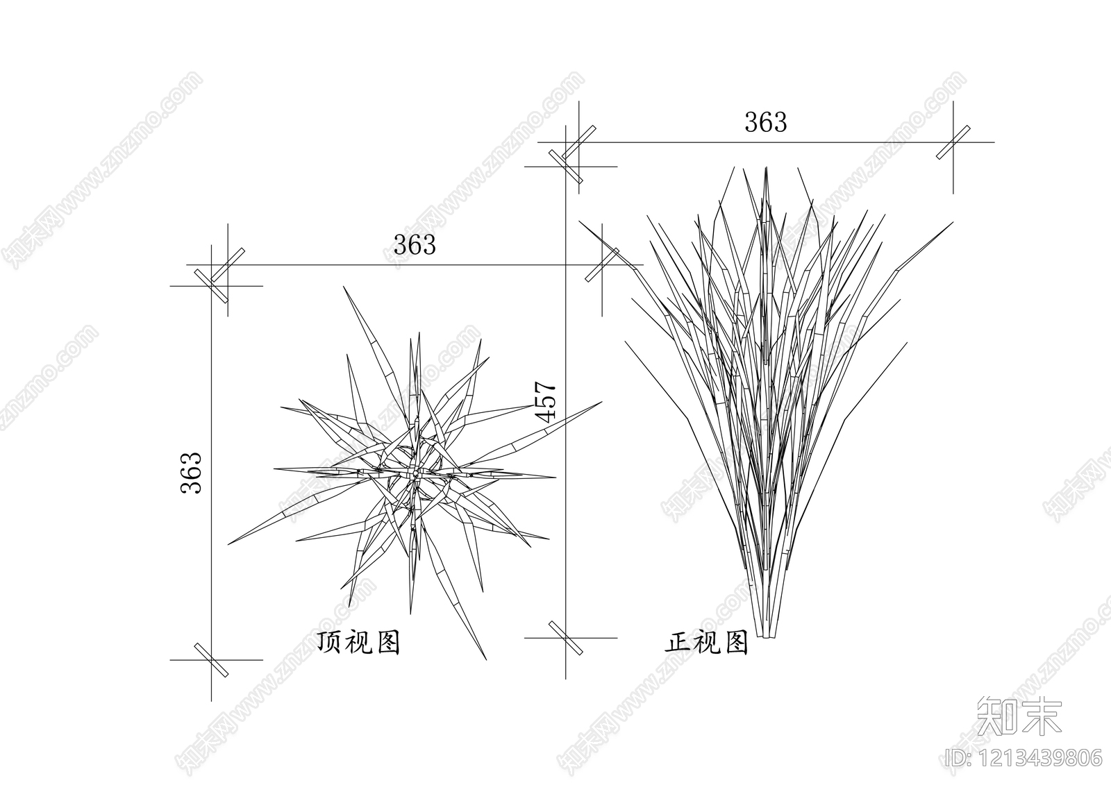 水生植物cad施工图下载【ID:1213439806】