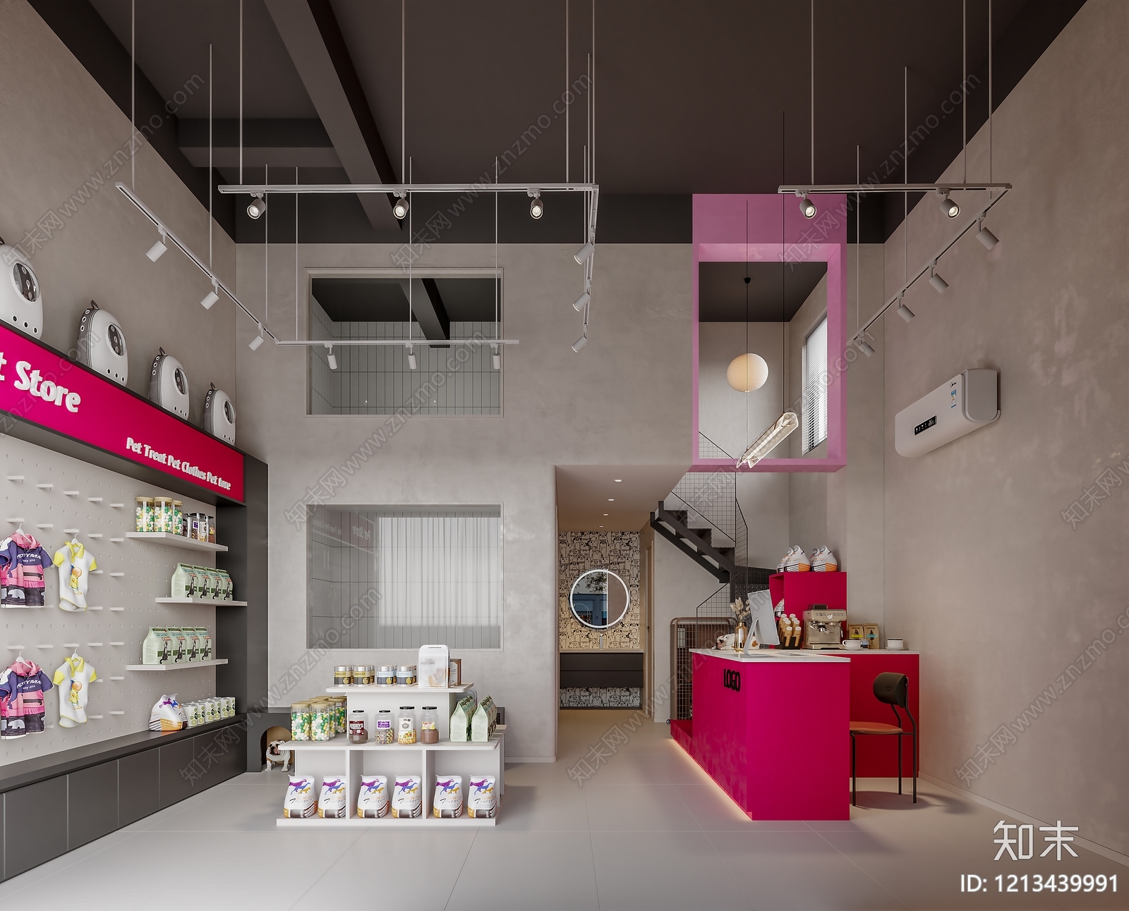 现代简约宠物店3D模型下载【ID:1213439991】
