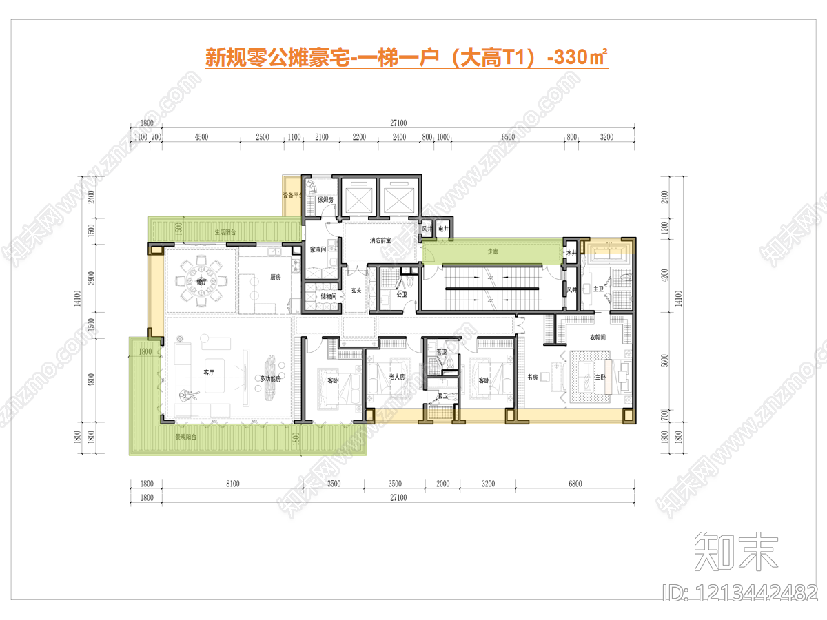 高层住宅cad施工图下载【ID:1213442482】
