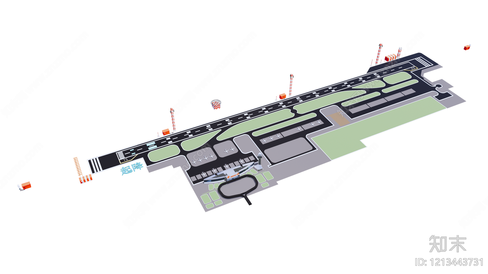 极简主义机场SU模型下载【ID:1213443731】