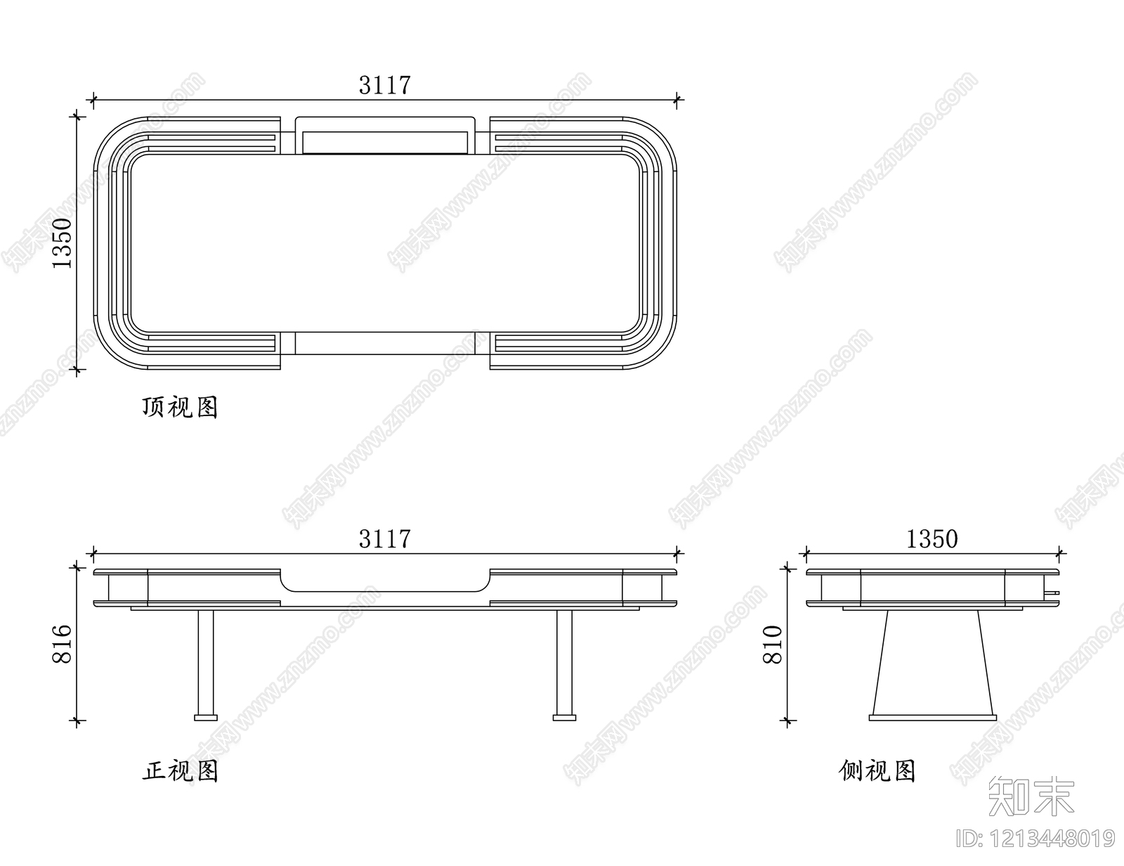现代桌子施工图下载【ID:1213448019】