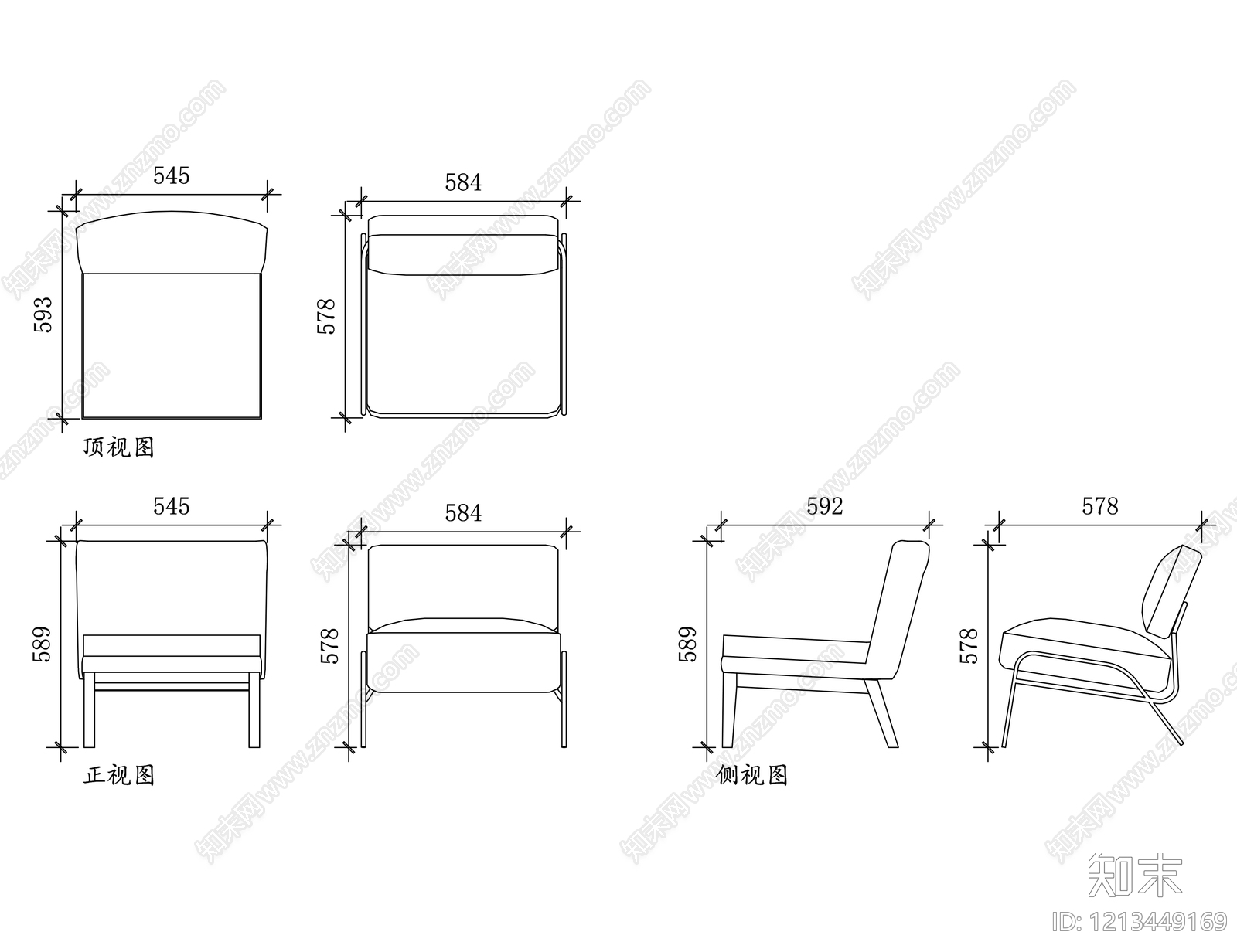 现代椅子施工图下载【ID:1213449169】