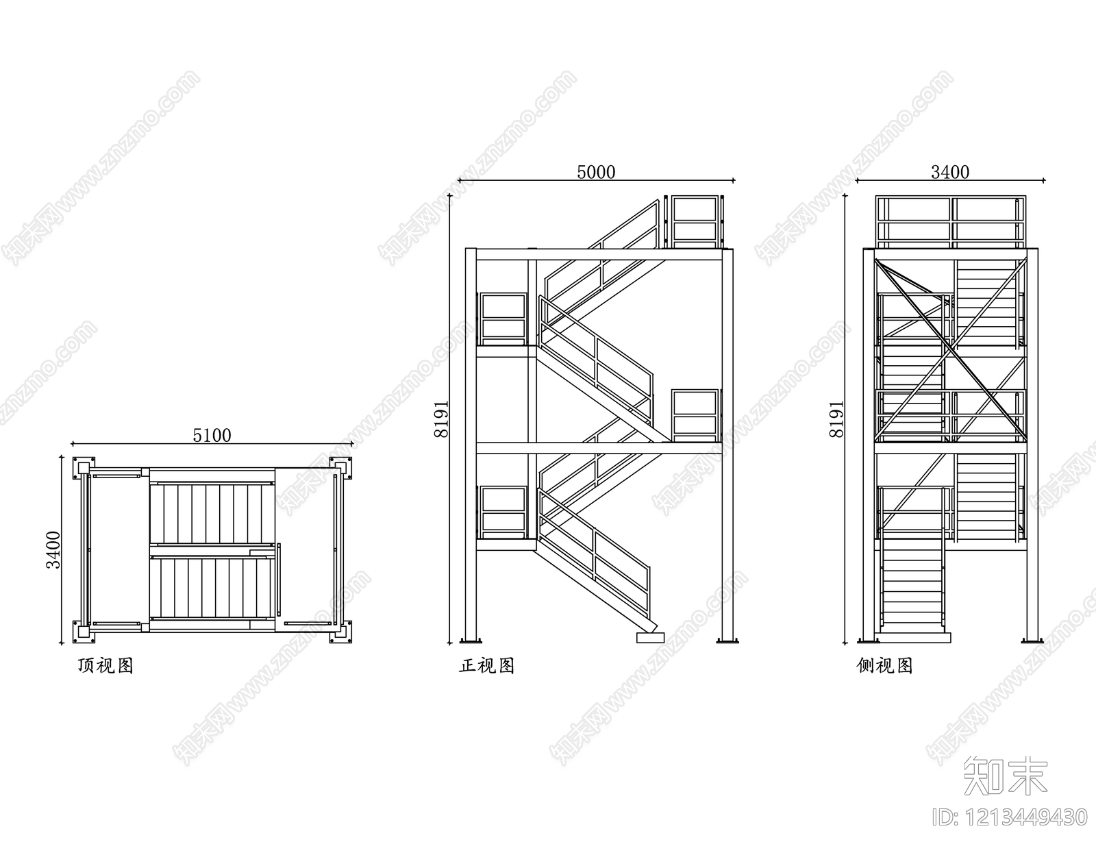 室外楼梯施工图下载【ID:1213449430】