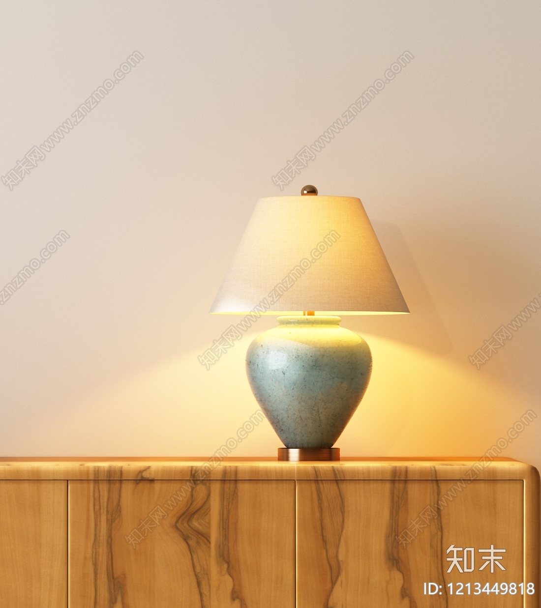 原木风台灯SU模型下载【ID:1213449818】