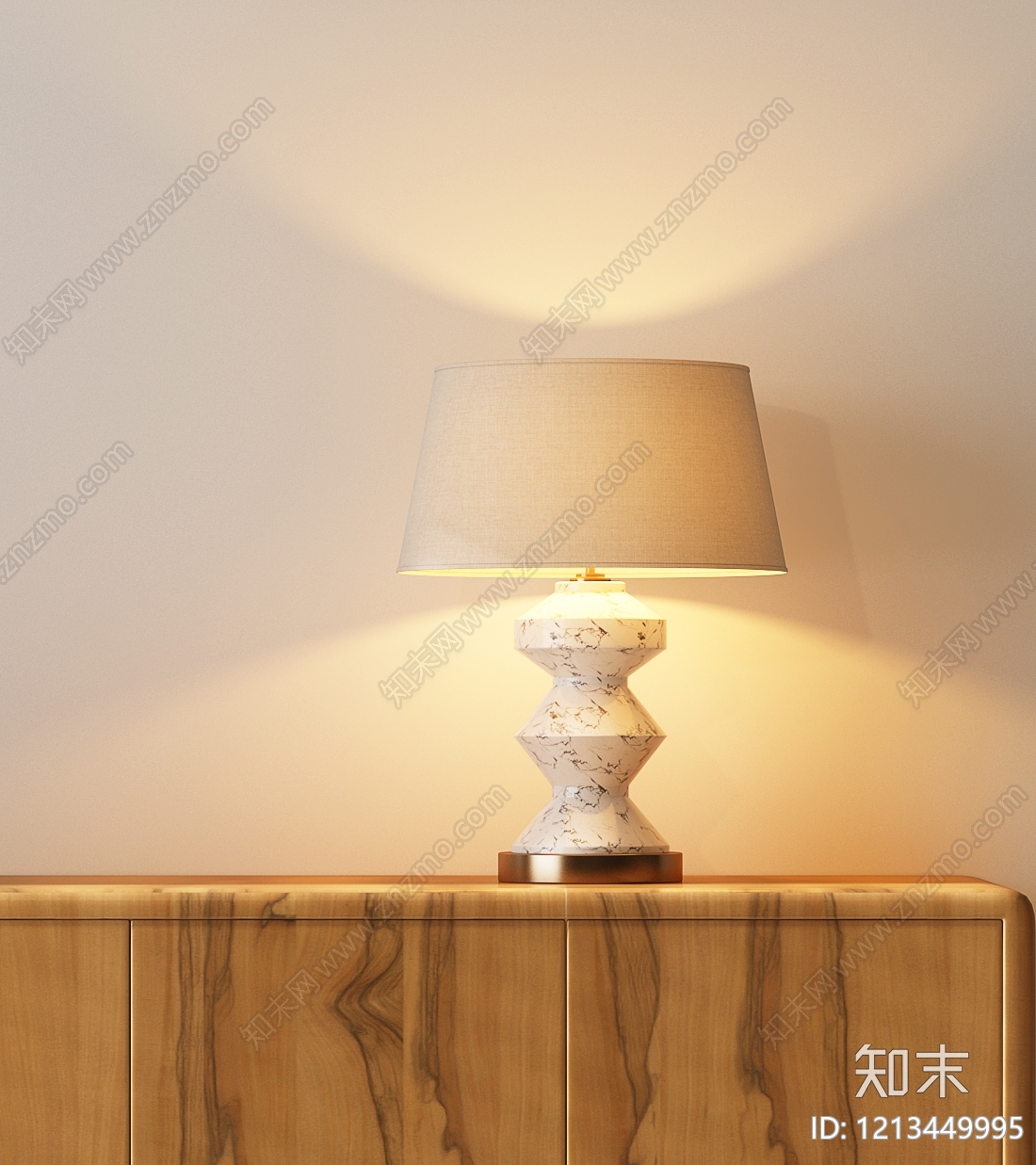 奶油风台灯SU模型下载【ID:1213449995】