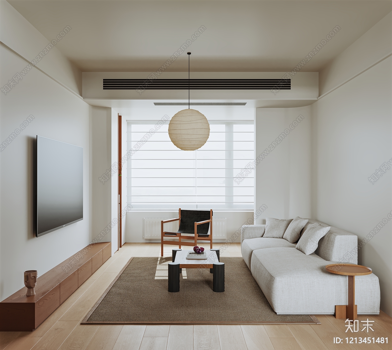 日式简约家居客厅3D模型下载【ID:1213451481】