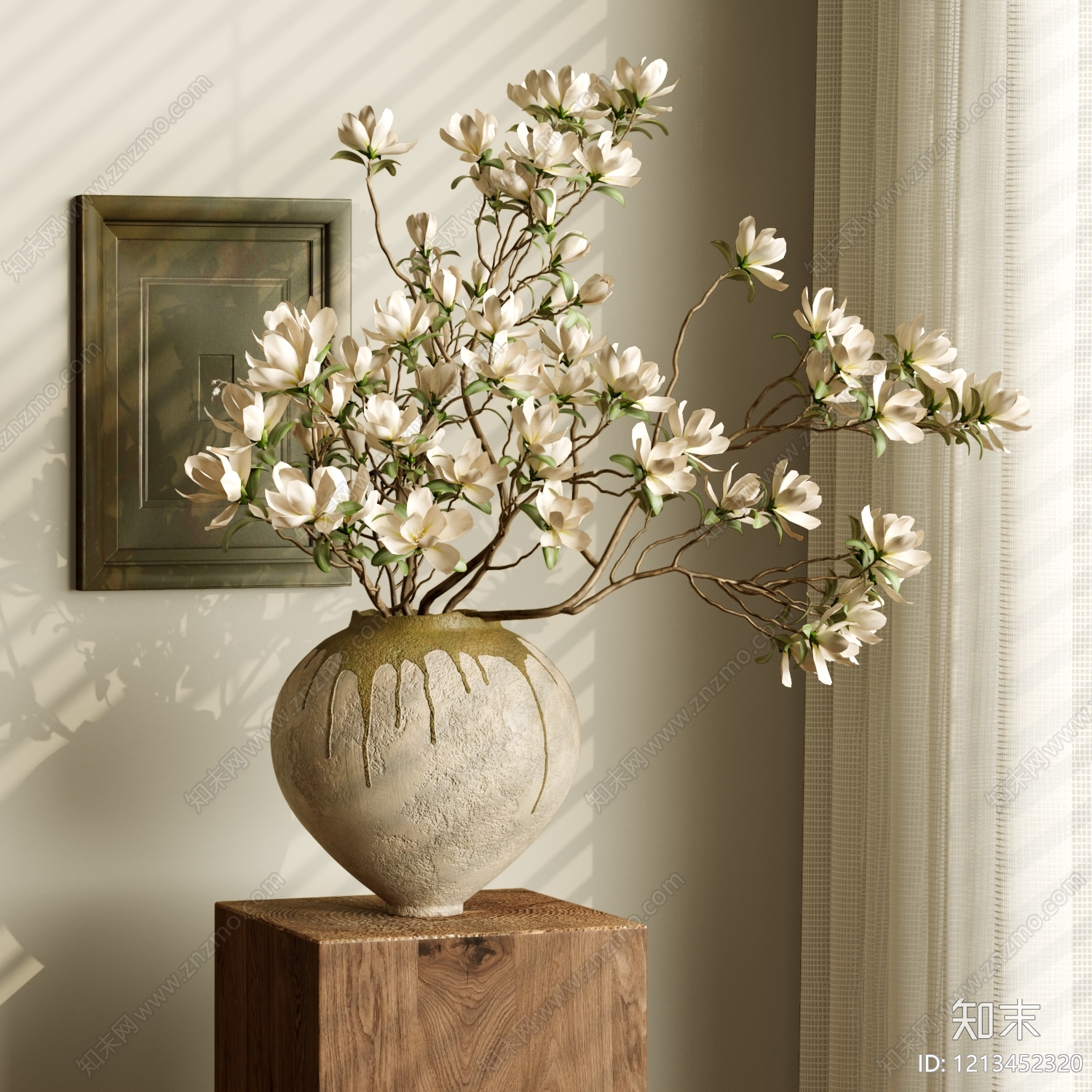 侘寂风花艺SU模型下载【ID:1213452320】