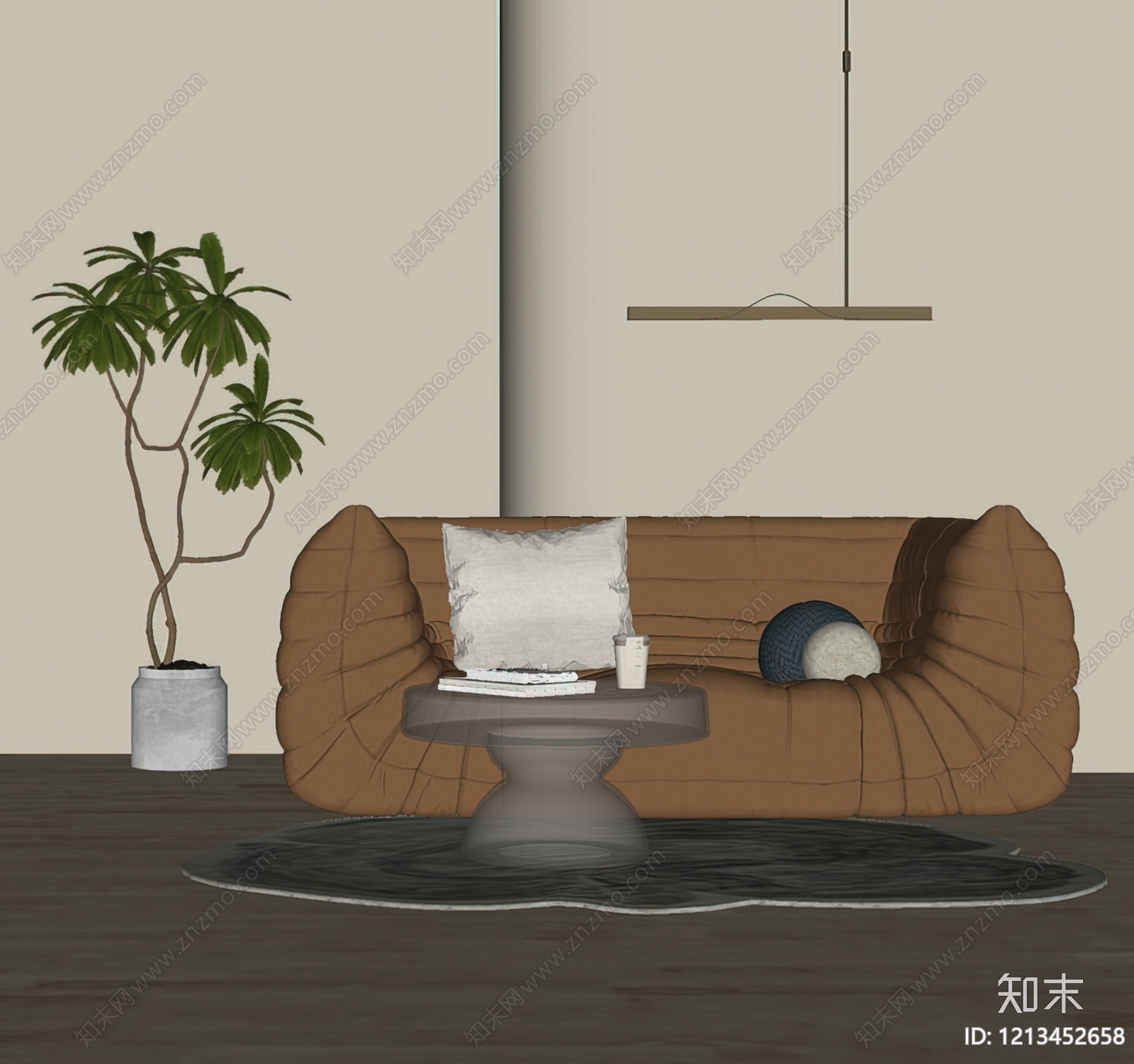 现代双人沙发SU模型下载【ID:1213452658】