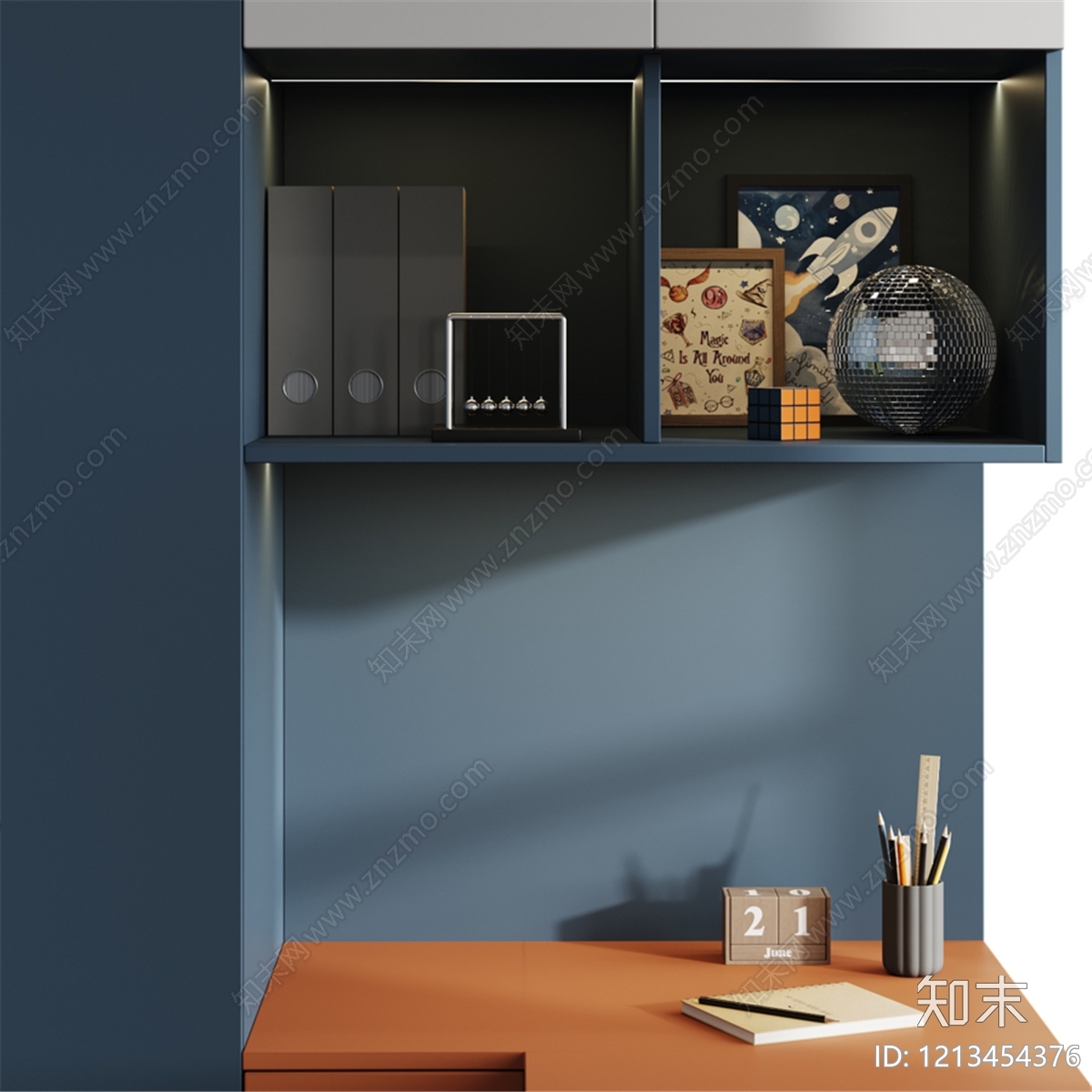 现代简约书桌3D模型下载【ID:1213454376】