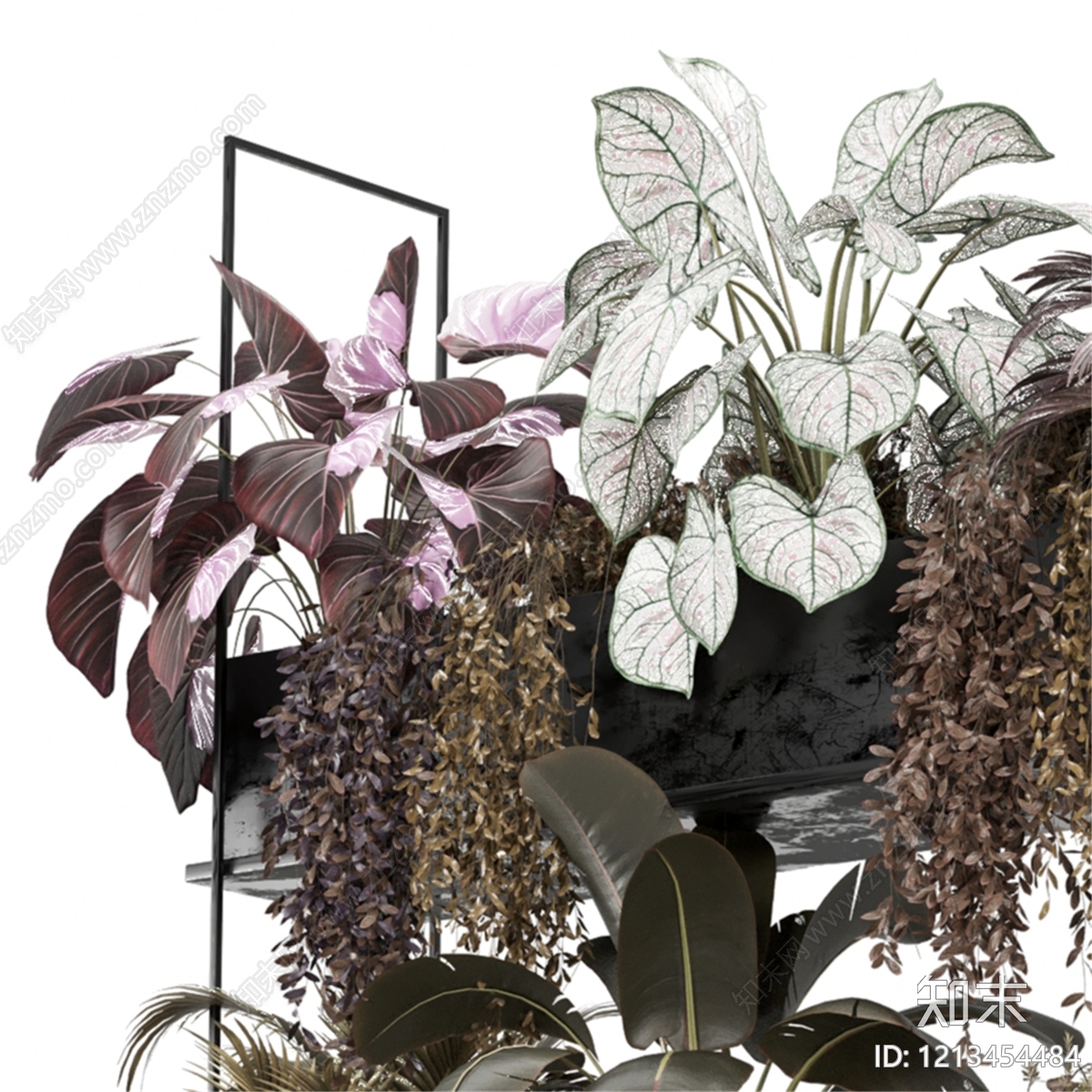 现代轻奢垂直绿化3D模型下载【ID:1213454484】