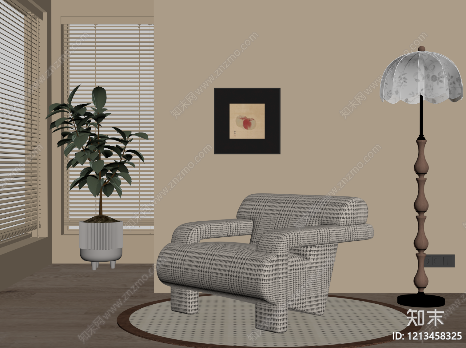 现代休闲椅SU模型下载【ID:1213458325】