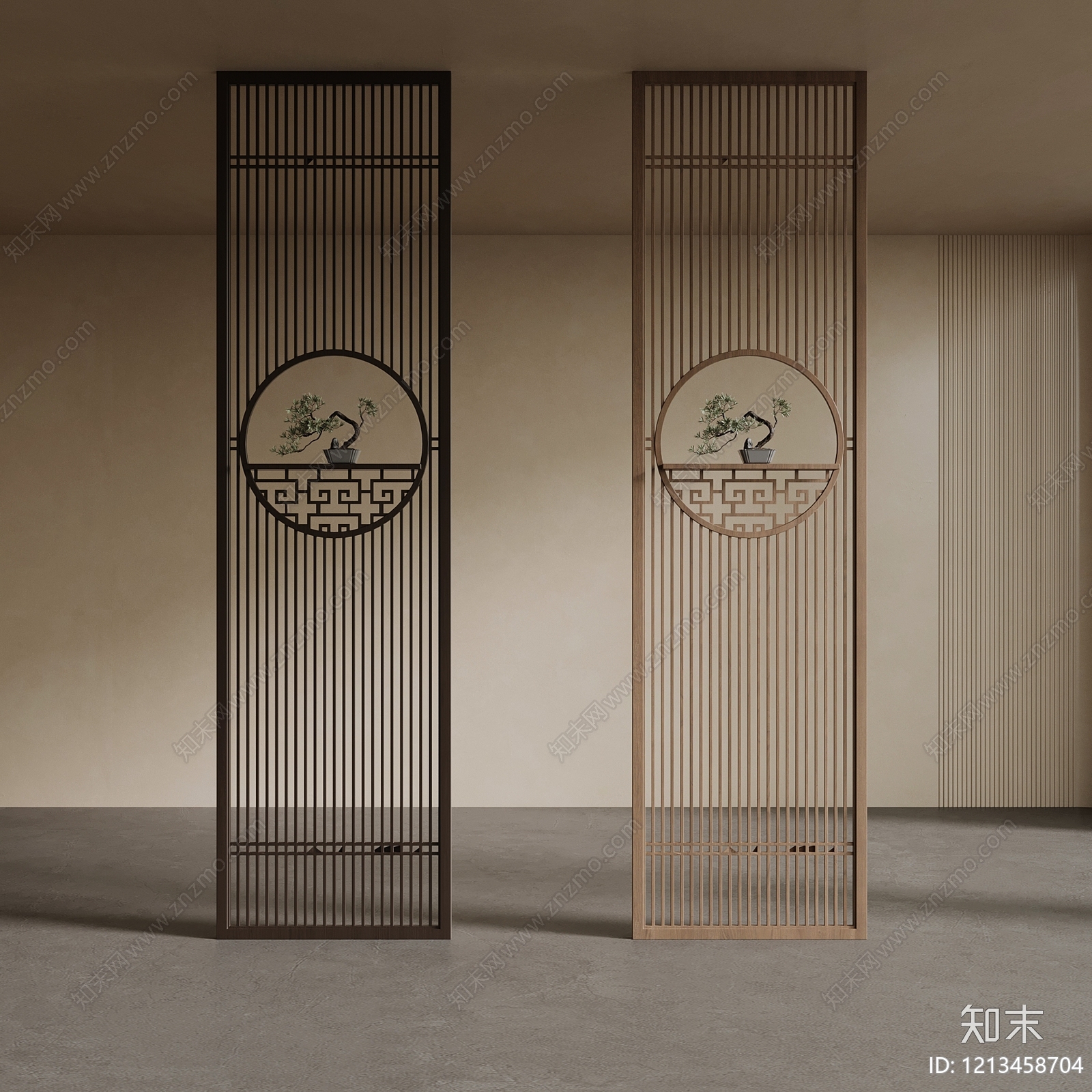 新中式隔断SU模型下载【ID:1213458704】