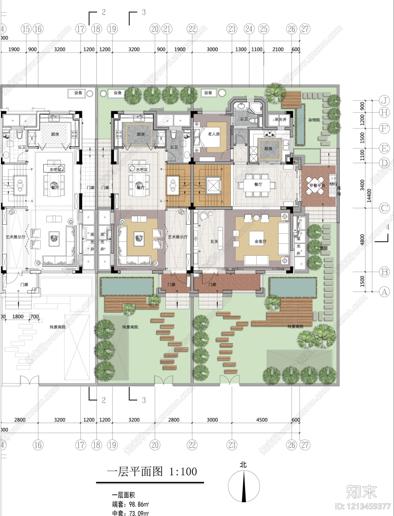 轻奢复古别墅建筑施工图下载【ID:1213459377】