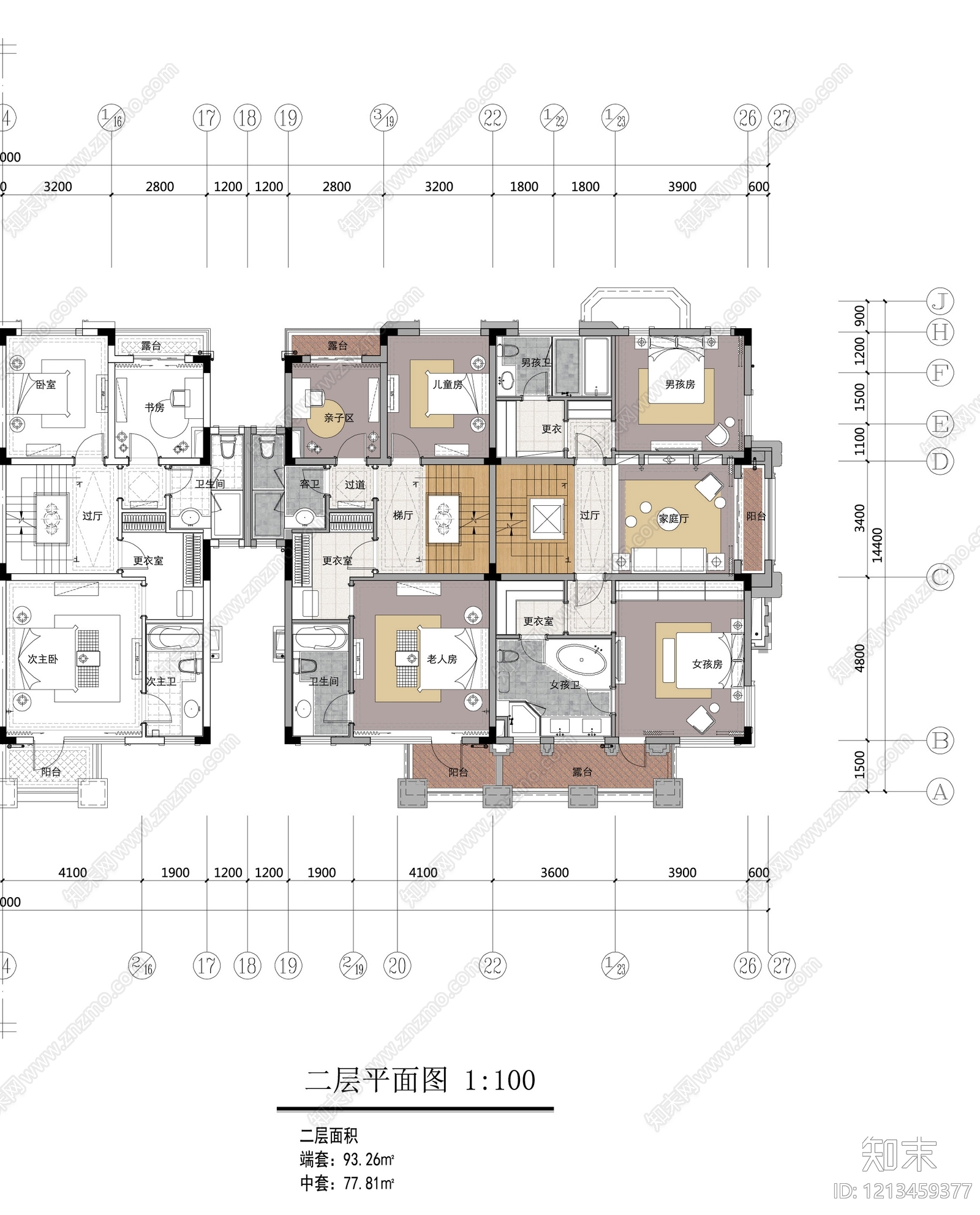 轻奢复古别墅建筑cad施工图下载【ID:1213459377】