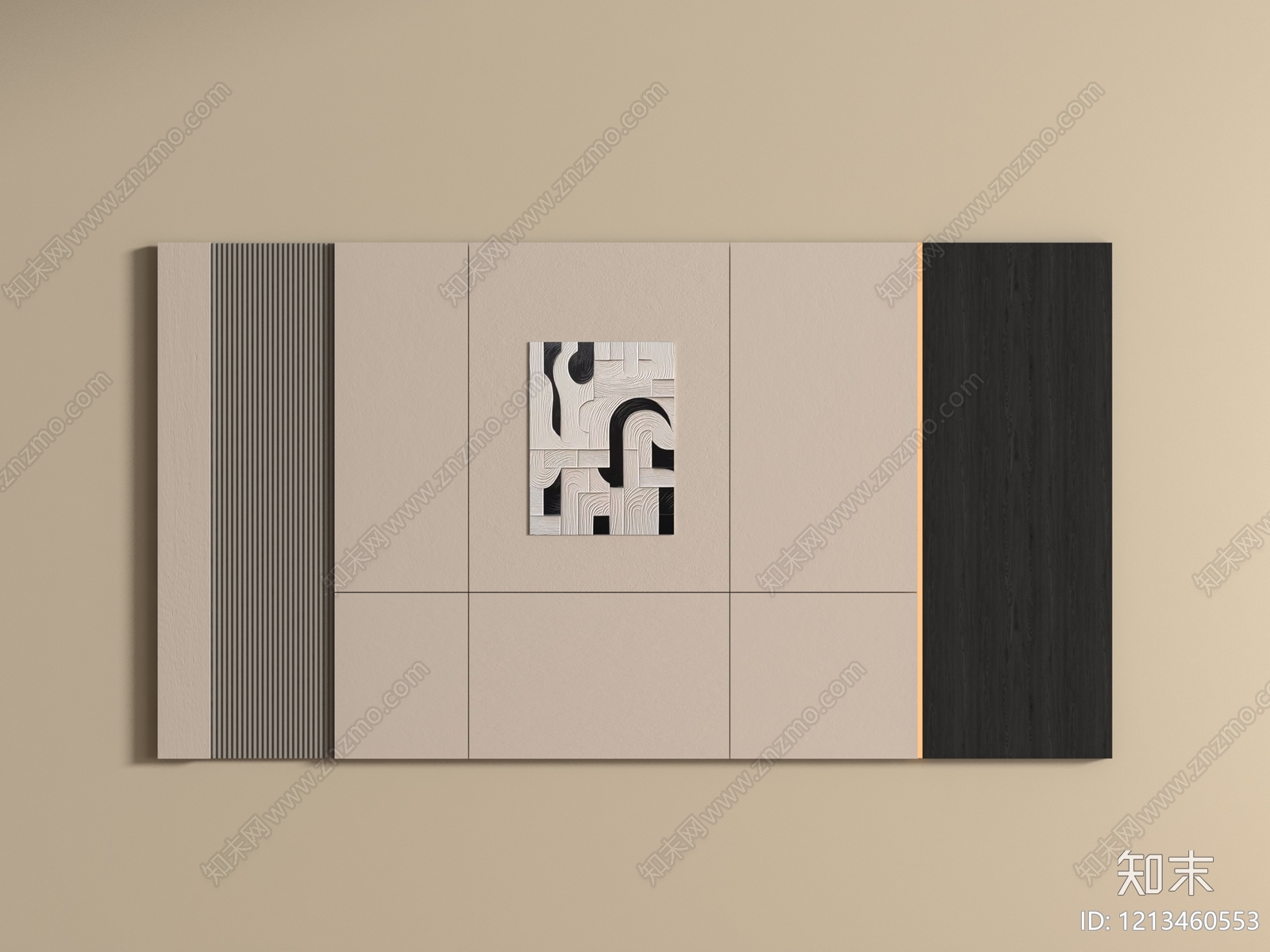 现代极简电视背景墙3D模型下载【ID:1213460553】