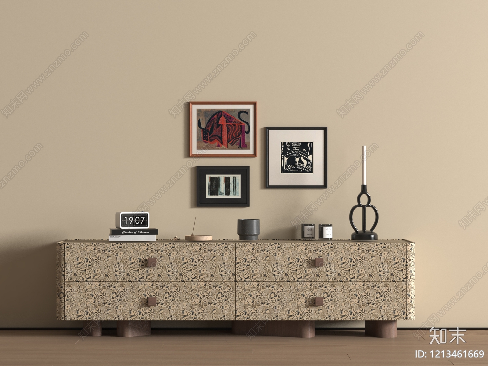 中古风玄关柜SU模型下载【ID:1213461669】