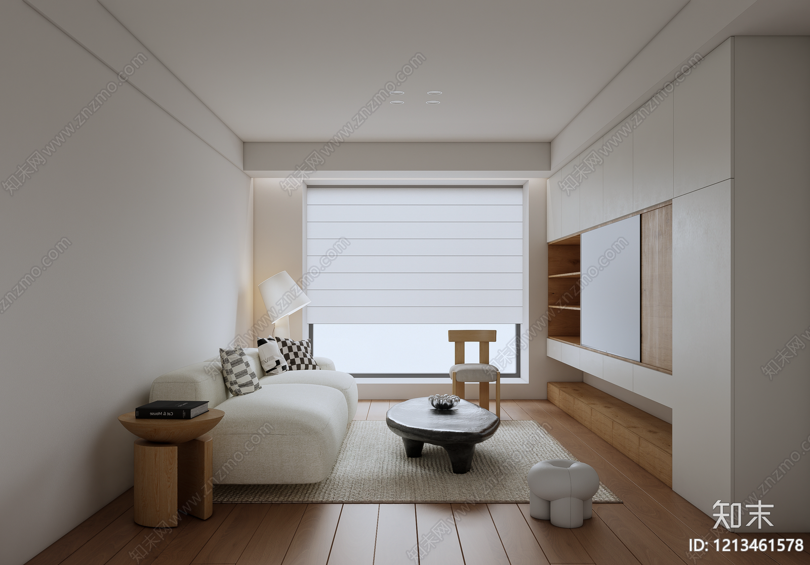 现代小户型客厅SU模型下载【ID:1213461578】