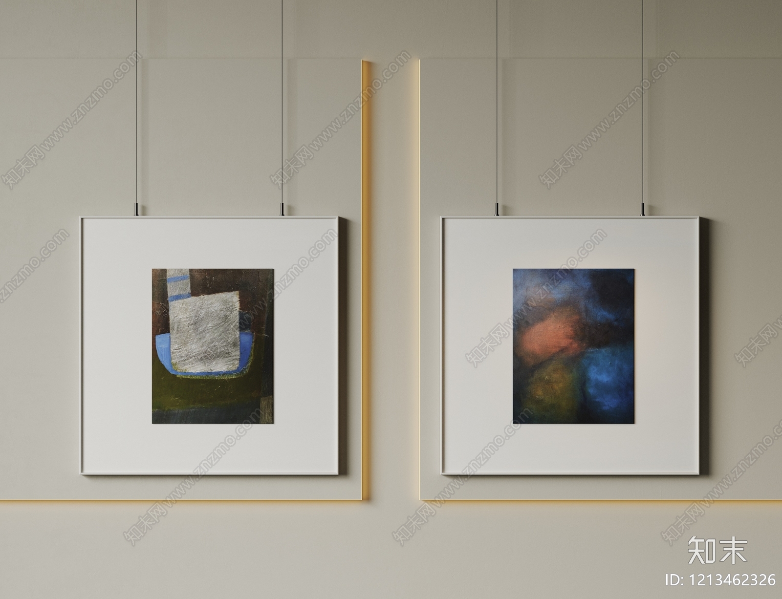 极简组合画3D模型下载【ID:1213462326】