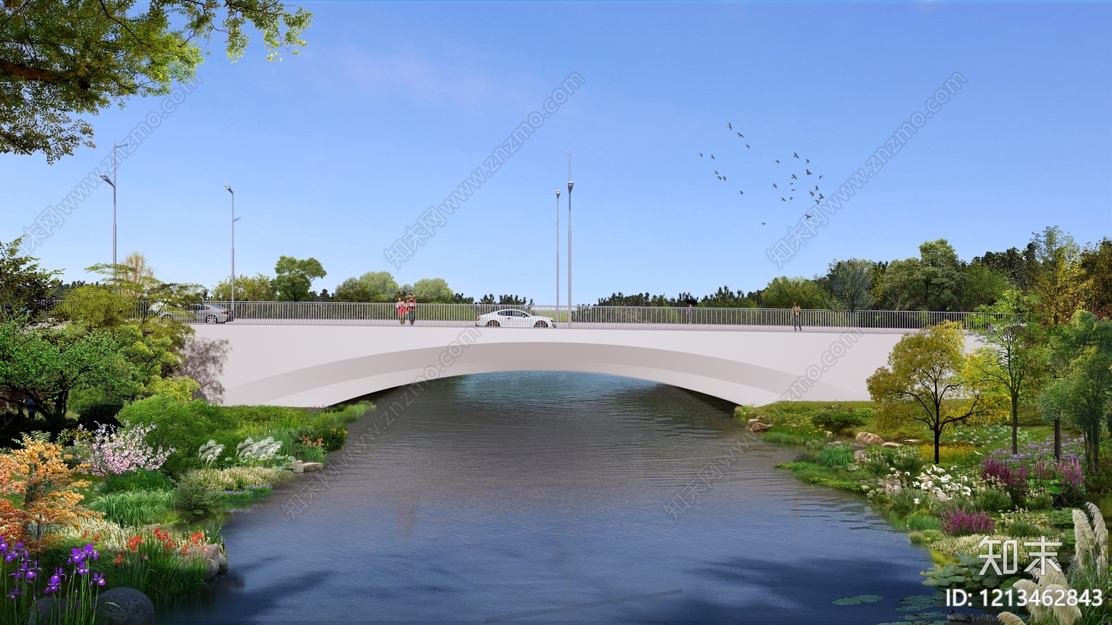 现代简约大桥SU模型下载【ID:1213462843】