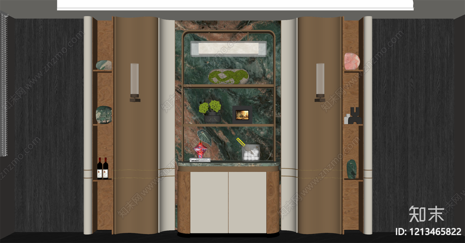 意式轻奢玄关SU模型下载【ID:1213465822】