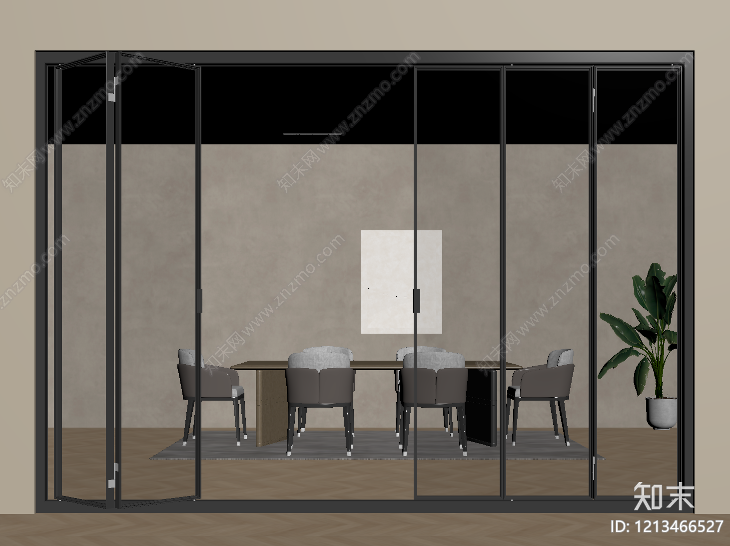 法式折叠门SU模型下载【ID:1213466527】