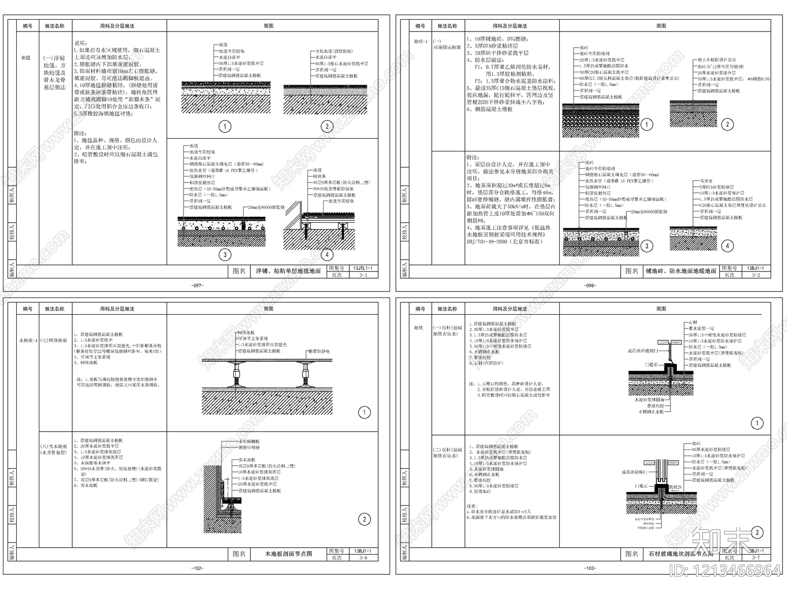 2026最新超全地面标准节点图cad施工图下载【ID:1213466964】