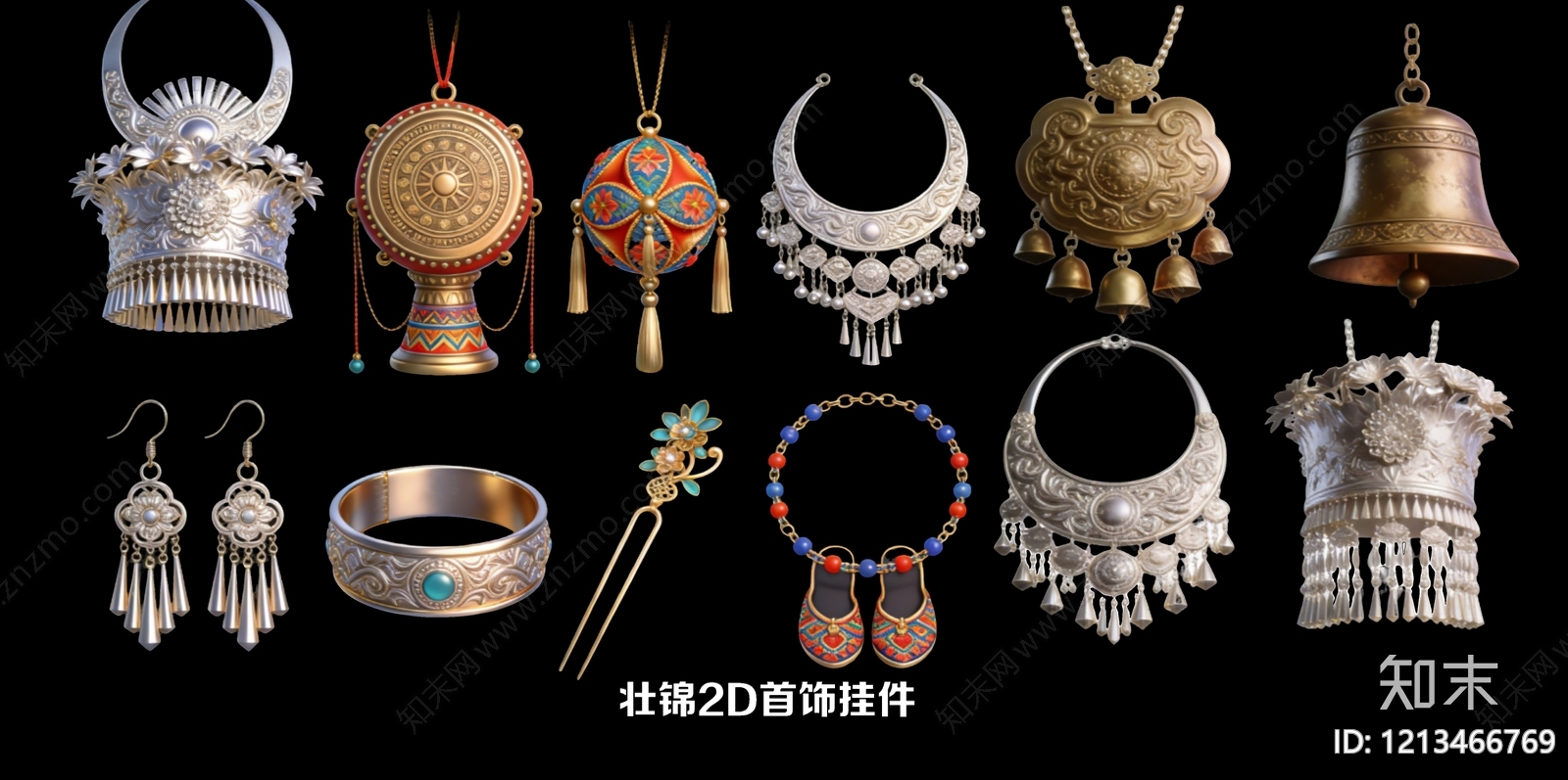 新中式挂件SU模型下载【ID:1213466769】